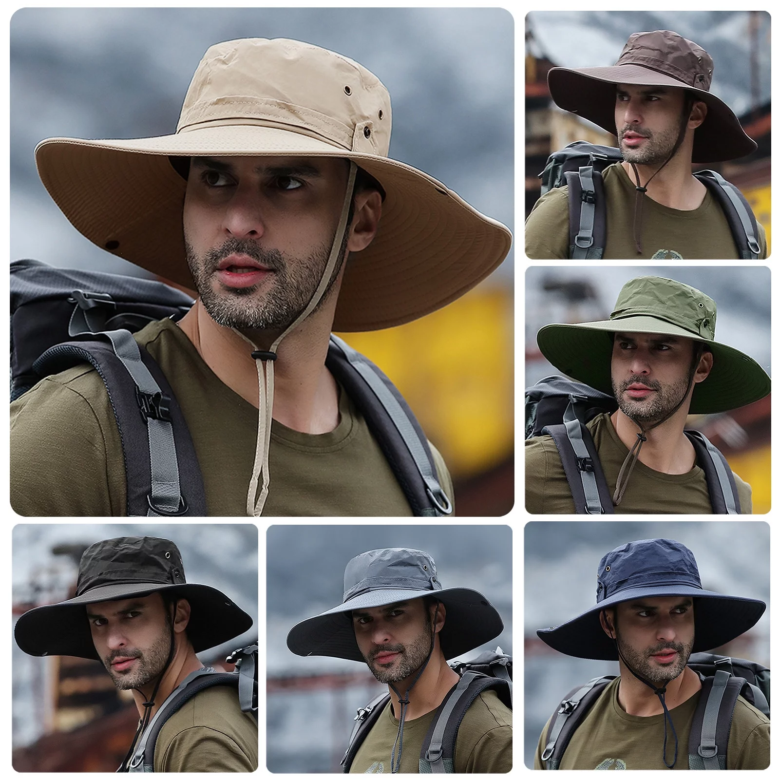 MABOTO Sun Hat Wide Brim Protection Foldable Bucket Hat for Fishing Hiking Camping 12CM Brim