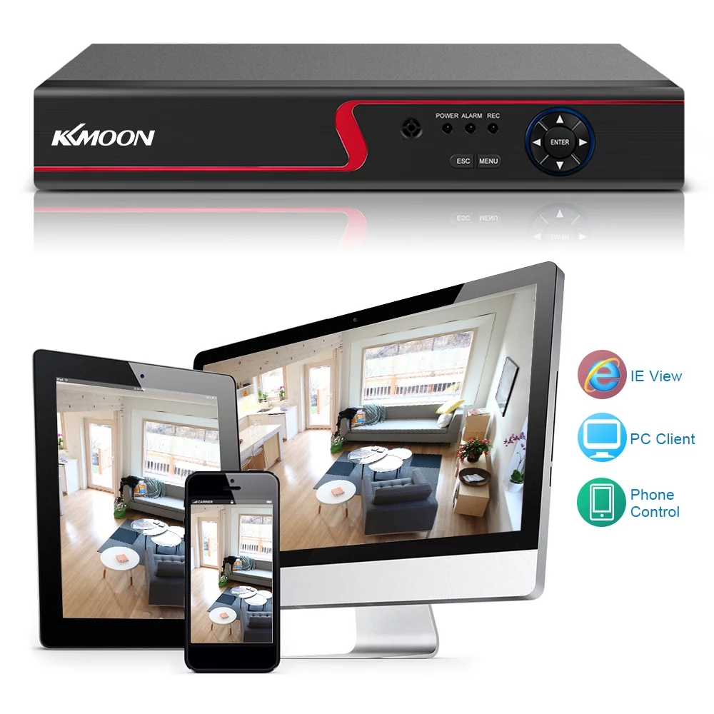 KKmoon 8CH 1080P Full  AHD/Analog/TVI/CVI DVR CCTV Digital Video Recorder - Remote Phone Access, Home & Office