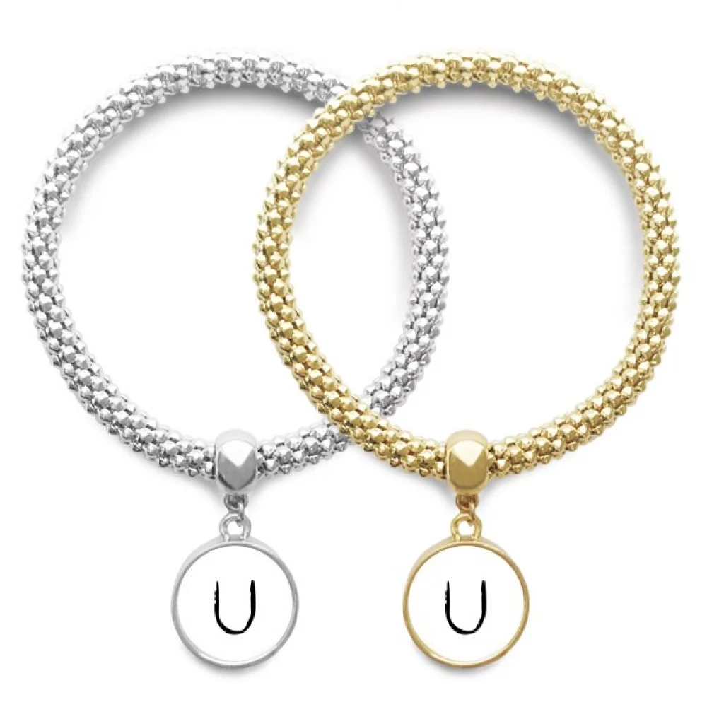 greek alphabet upsilon black lover bracelet bangle pendant jewelry couple chain
