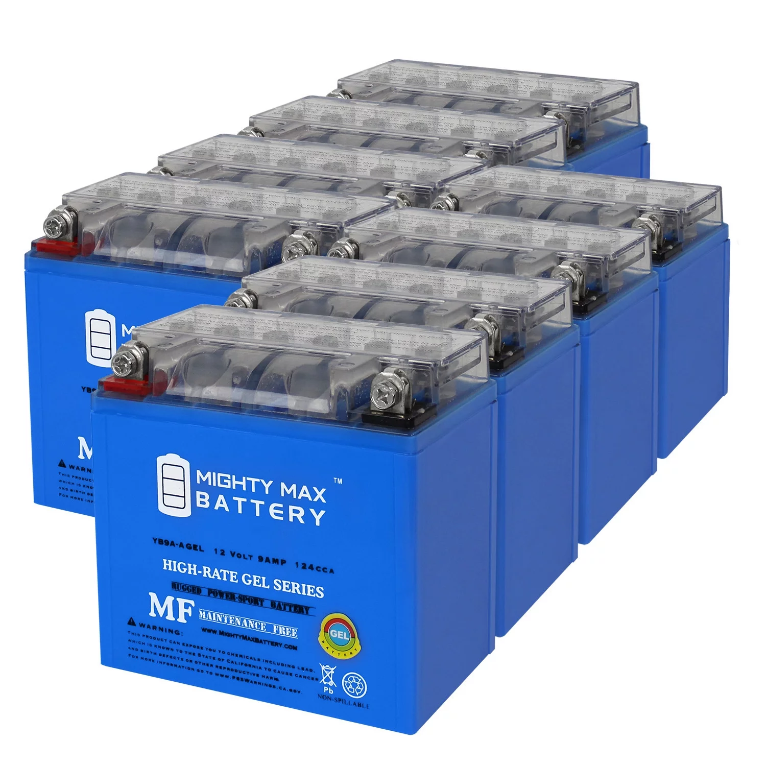 YB9A-A 12V 9AH GEL Replacement Battery compatible with LT-F160 QuadRunner TRX125 - 8 Pack
