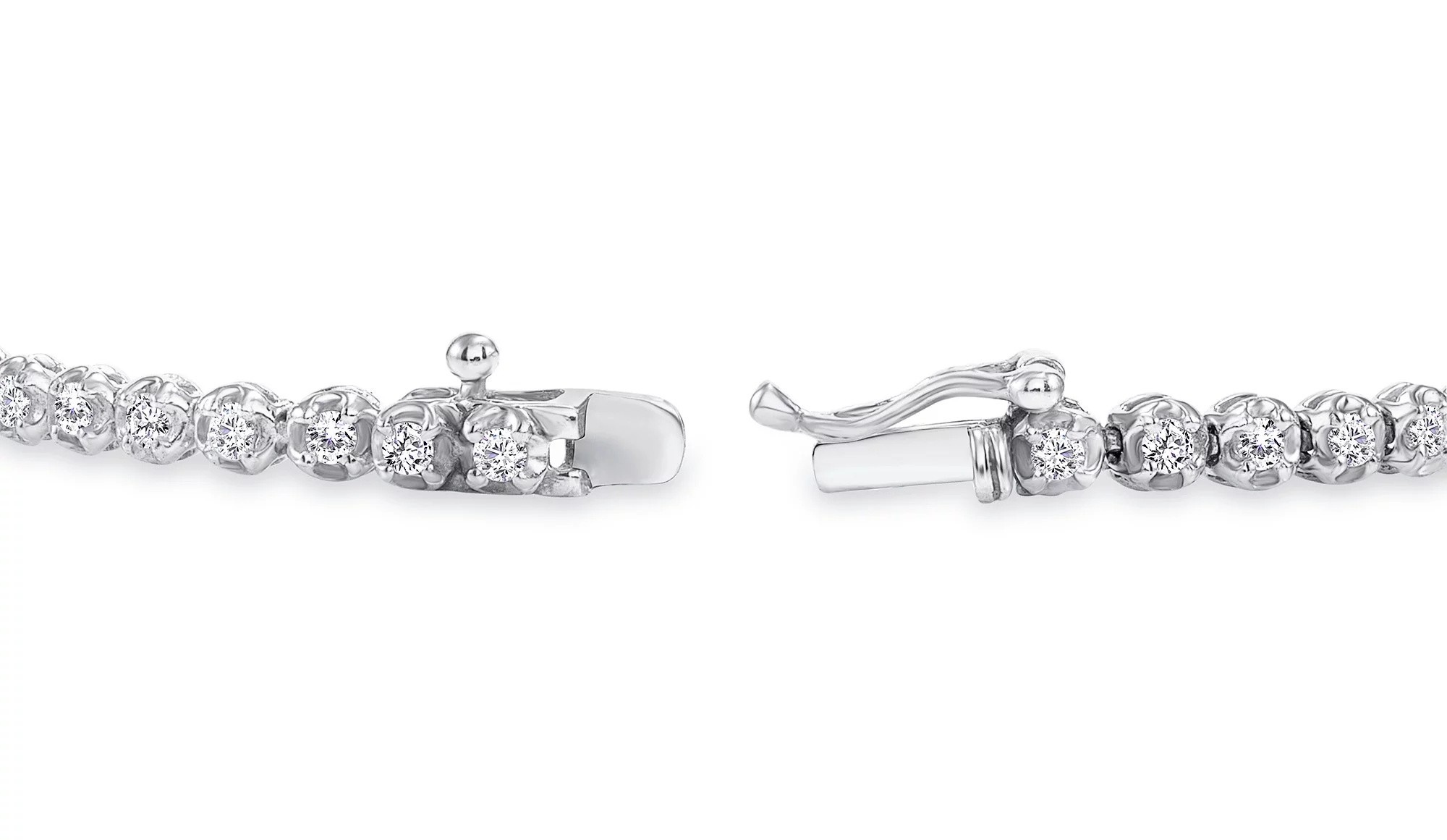 1 Carat Diamond Tennis Bracelet for Women in 10k White Gold with Secure Double Clasp Brilliant Cut by Beverly Hills Jewelers