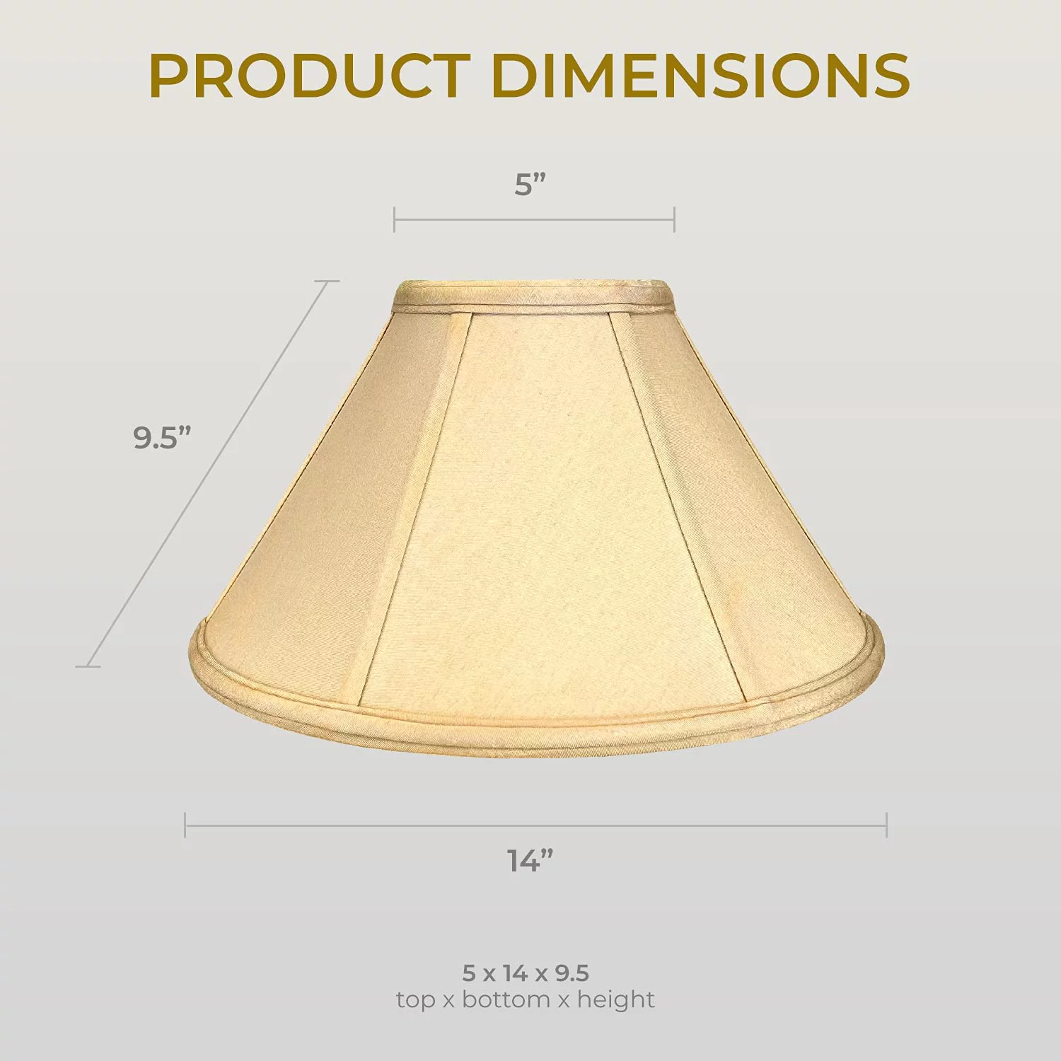 AUCHI Empire Lamp Shade, Antique Gold, 6 x 18 x 11.5