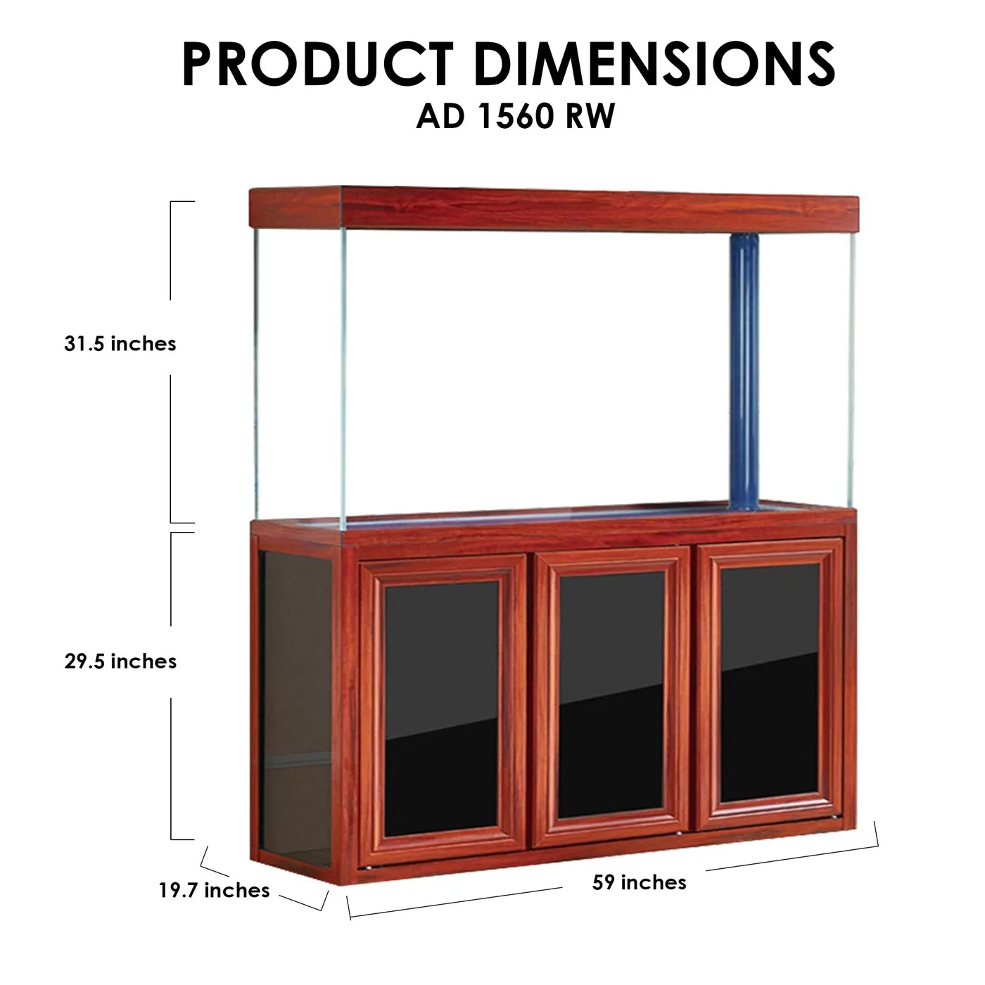 Aqua Dream 175 Gallon Tempered Glass All-in-one Aquarium Redwood