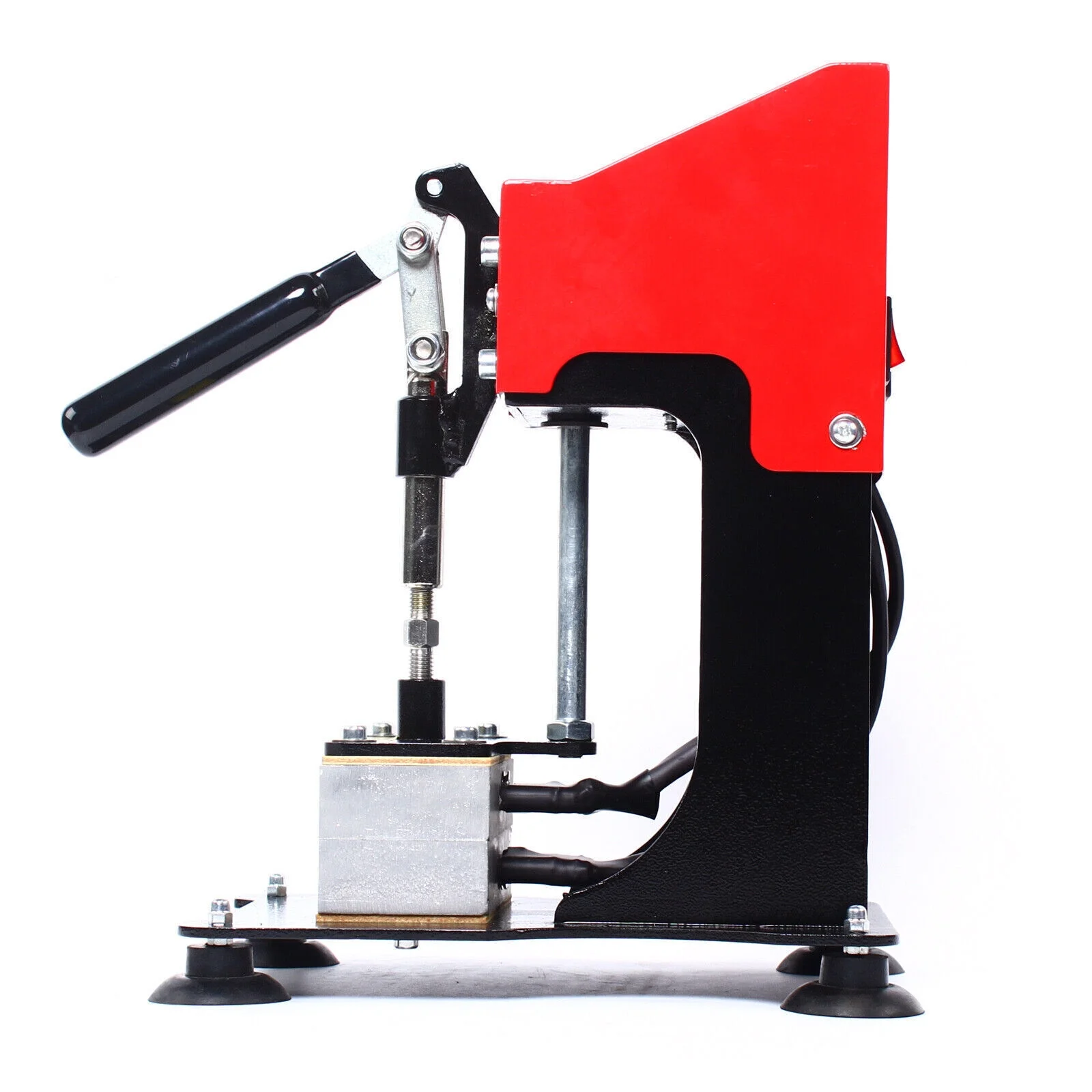 900w Heat Press Machine Dual Heating Stamping Transfer Printer Wax Extractor,Red + Black