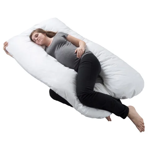 Pregnancy Pillow, Full Body Maternity Pillow with Contoured U-Shape by Bluestone, Back Support 60 x 35 x 7