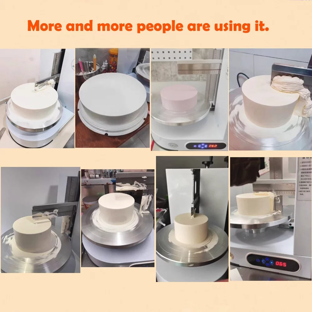 PreAsion 4-16INCH Cake Cream Spreading Coating Smearing Machine Electric Embryo Smearing Machine White 110V