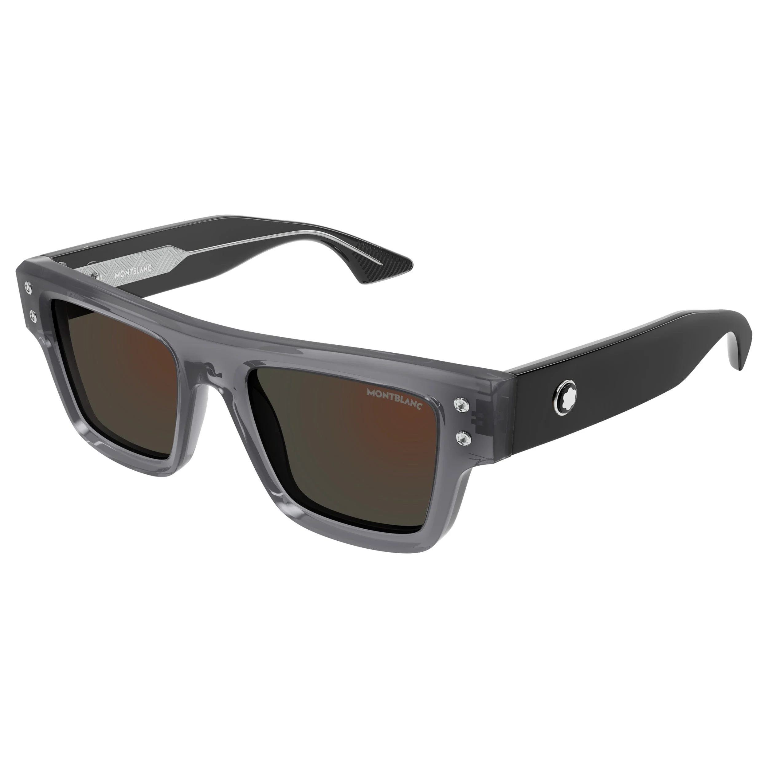 MONTBLANC MB0253S 003 GREY-BLACK-GREY  SUNGLASSES 52mm