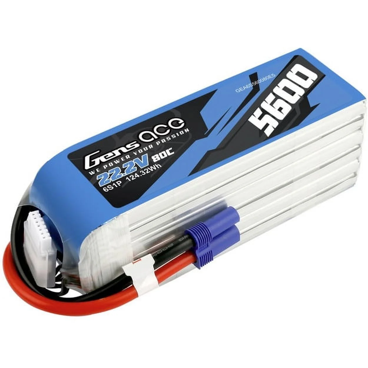 Gens ace 22.2V 5600mAh 6S 80C Lipo EC5 GEA6S560080E5 Car Batteries & Accessories