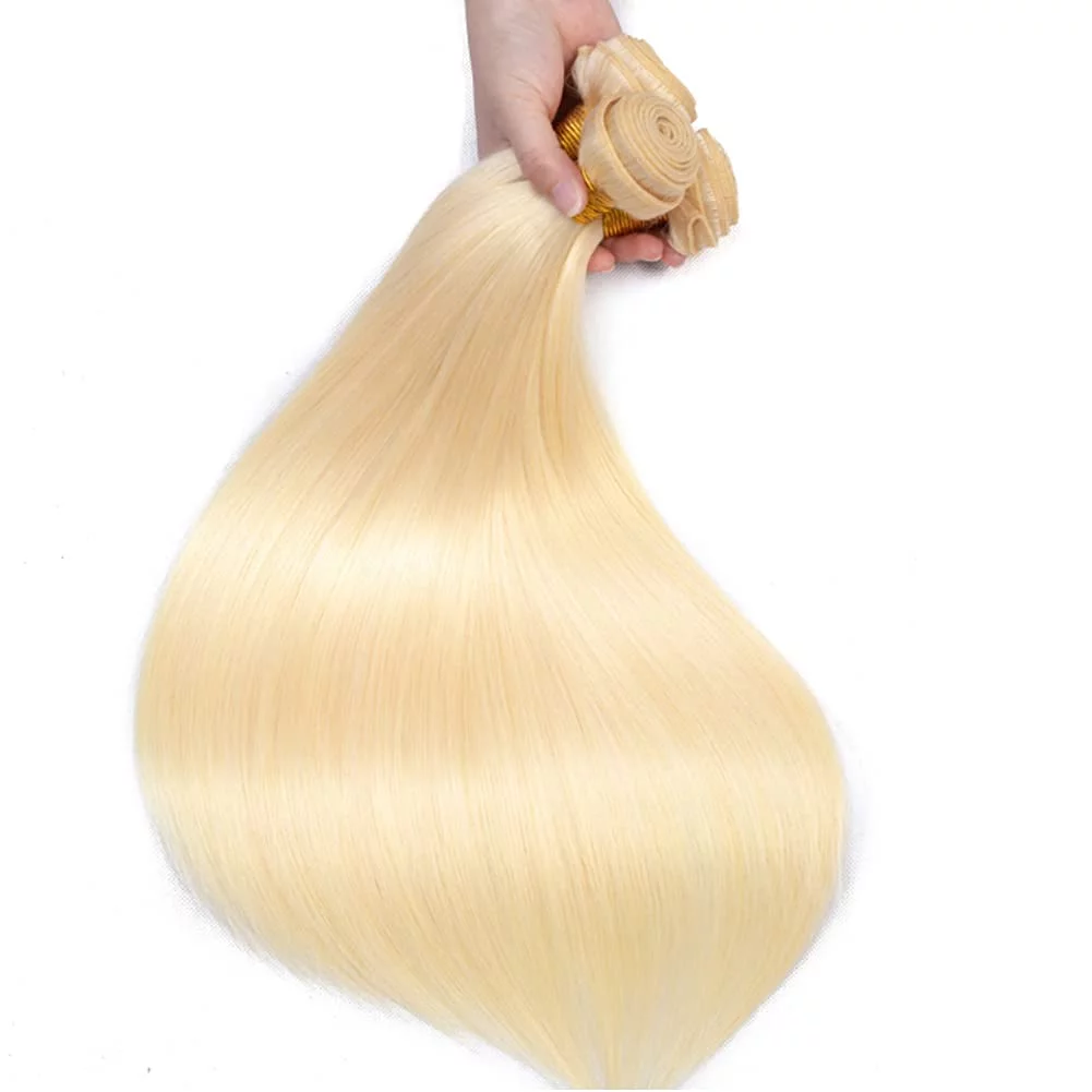613 Blonde 3 Bundles Human Hair Straight Hair Brazilian Blonde Human Hair Bundle 100% Virgin Remy Hair Bundles Human Hair Extensions