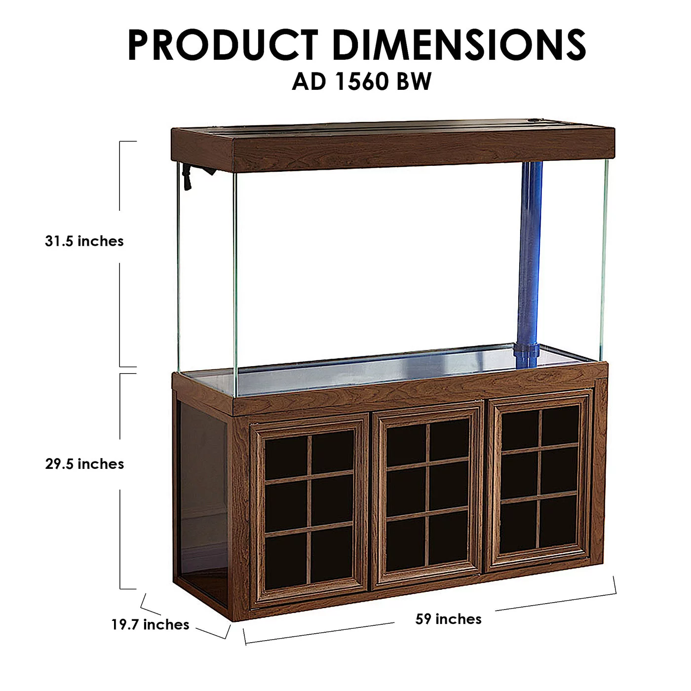 Aqua Dream 175 Gallon Tempered Glass All-in-one Aquarium Darkwood
