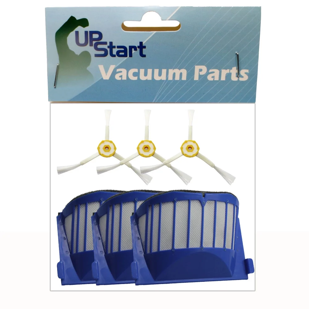 iRobot Roomba 630 Filters and Side Brushes - Kit Includes 3 AeroVac Filters and 3 3-Arm Side Brushes