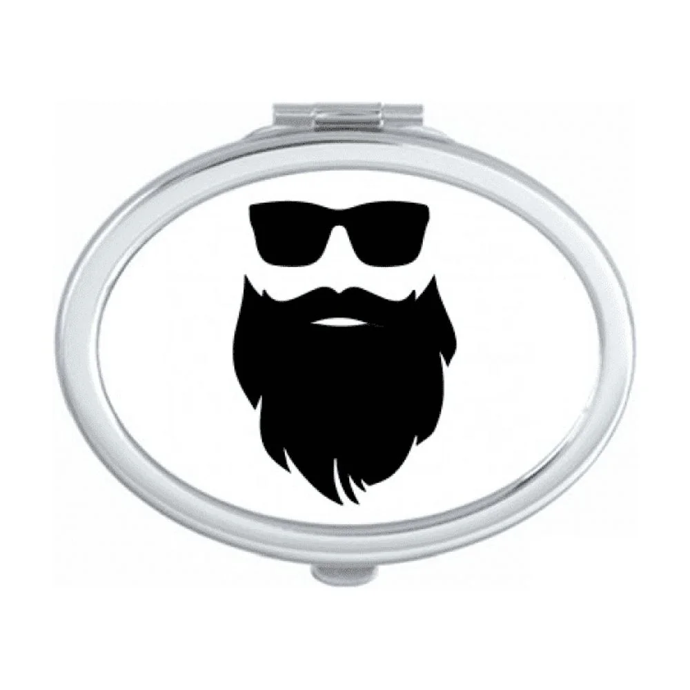 Shadow Great Beard Sunglasses Mirror Portable Fold Hand Makeup Double Side Glasses