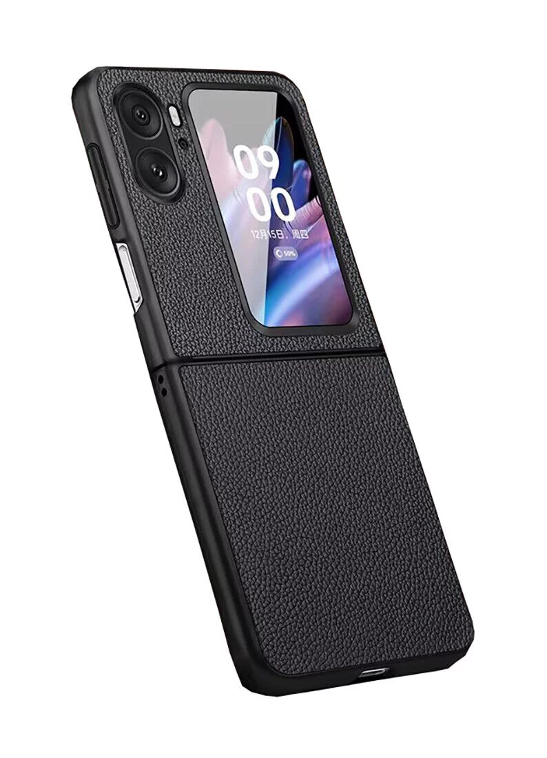 GadgetCom Replacement Case Compatible with OPPO Find N2 Flip , Genuine Leather Cowhide Back Cover