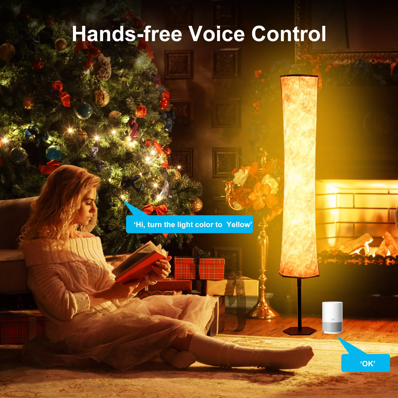 Neoglint 11W Hexagon  Floor Lamp with Wireless Connectivity and Voice Control, Ideal for Various Scenes.