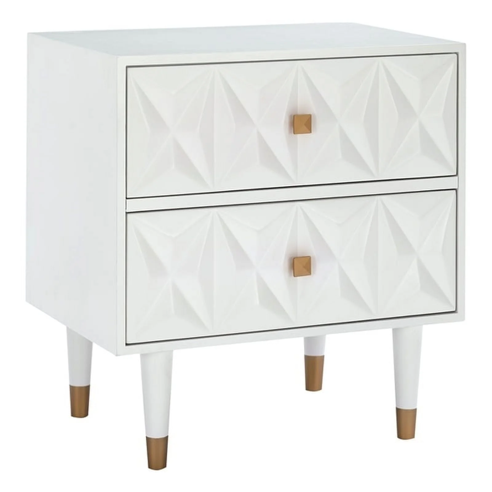 Home Square 3-Piece Set with 2 Nightstands and Dresser Chest in White