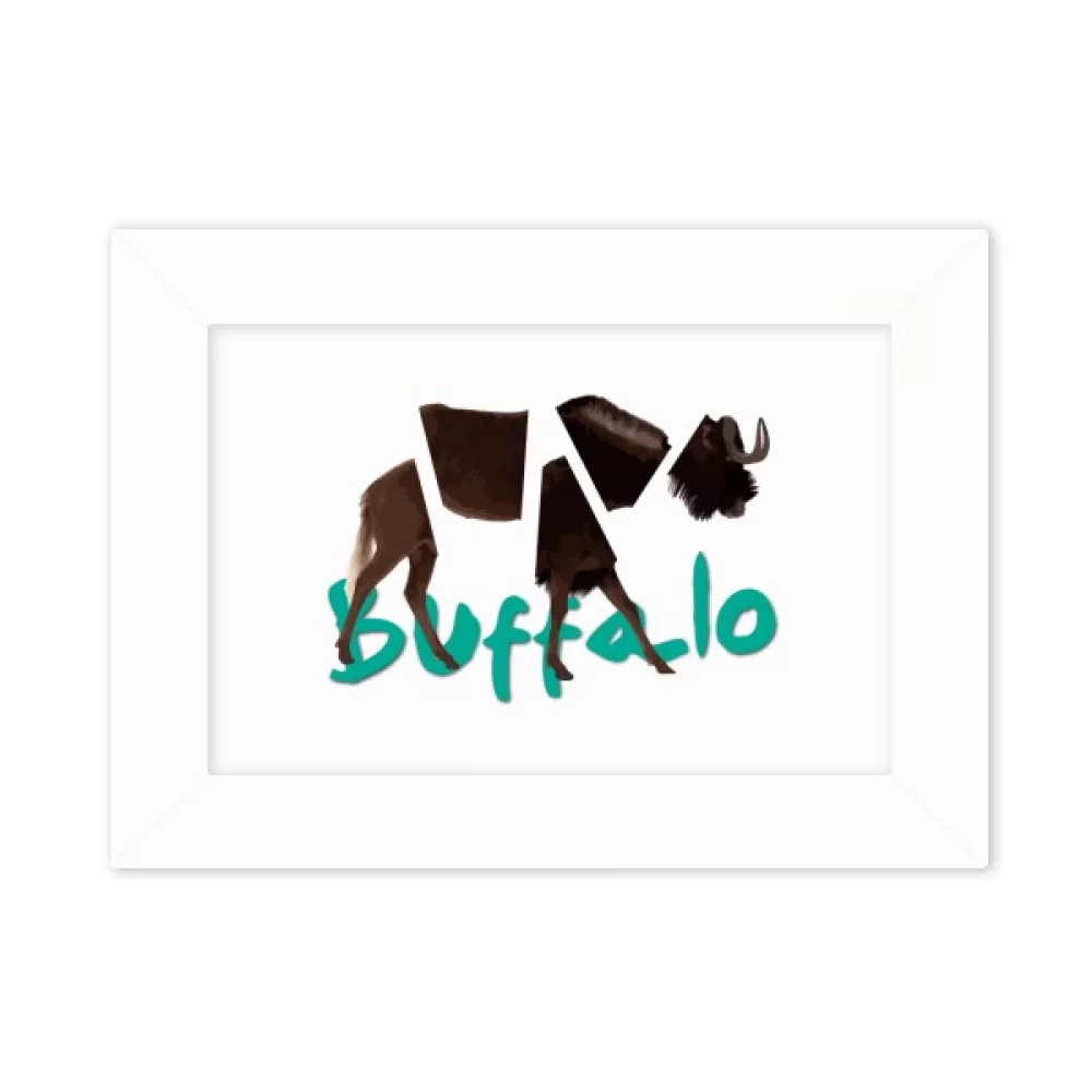 Buffalo Body Rips Horns Art Deco Fashion Photo Mount Frame Picture Art Painting Desktop 5x7 inch