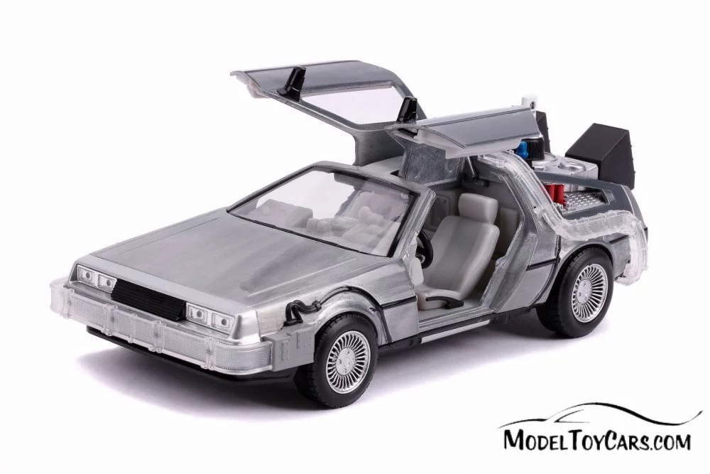DeLorean Time Machine with Lights - Flying Version, Back to the Future Part II - Jada 31468 - 1/24 Scale Diecast Model Toy Car