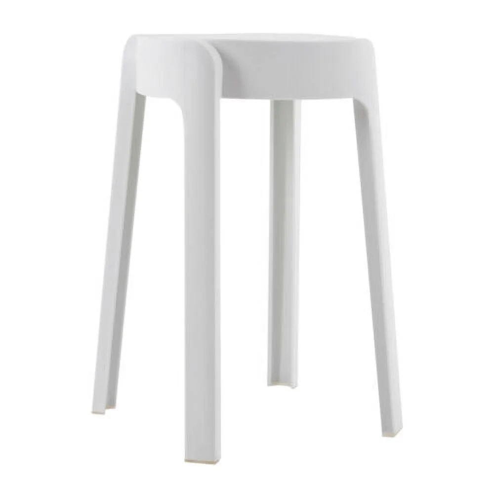 5Pcs Plastic Stools 18'' Height Indoor OutdoorKitchen Bar Chairs Stackable White
