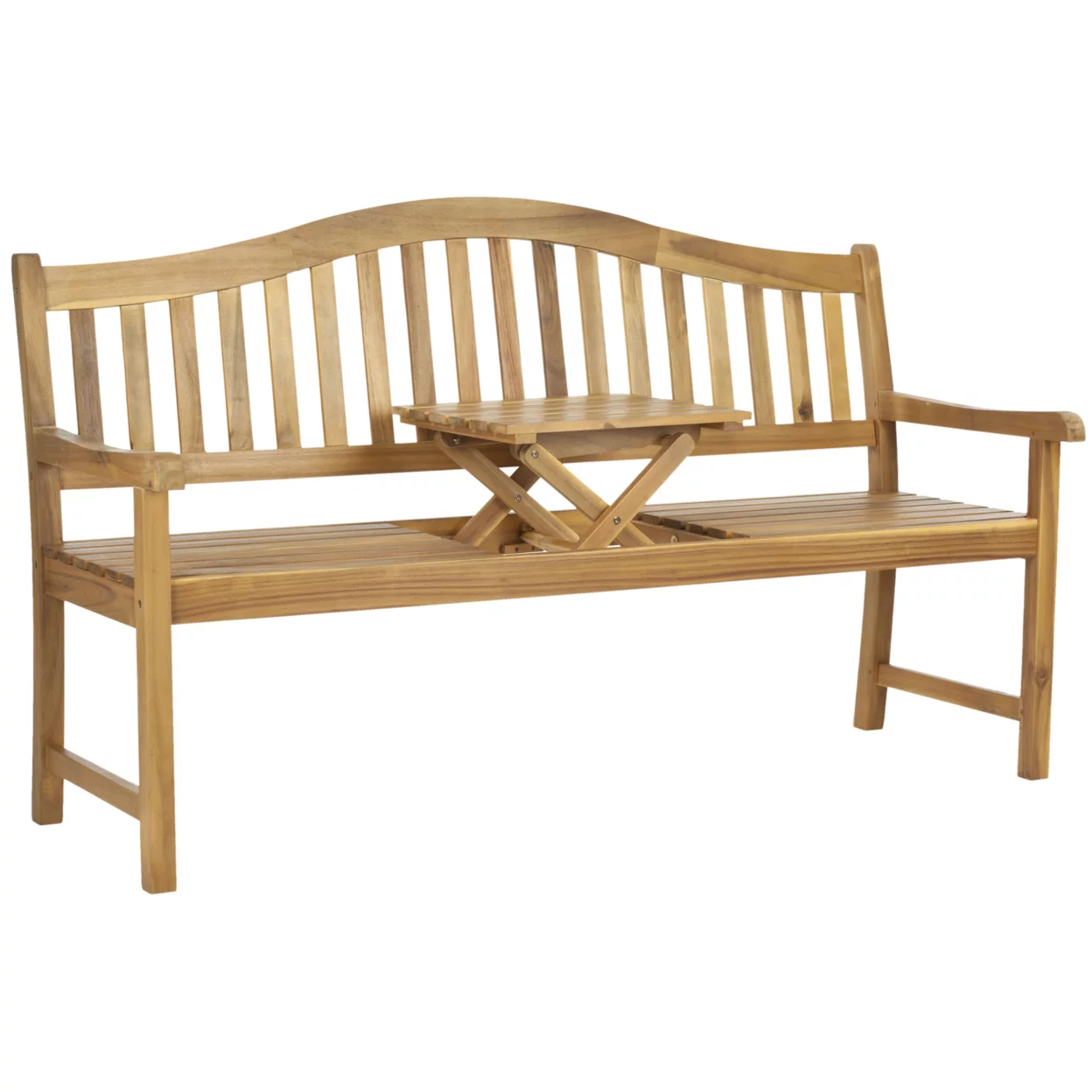 SAFAVIEH Outdoor Collection Mischa Bench Natural Brown