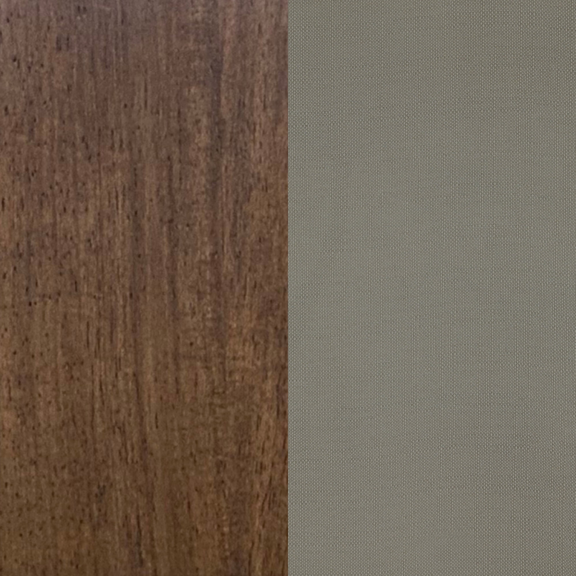 Nathan James Linus Modern Upholstered Counter Height Bar Stool with Back and Solid Rubberwood Legs in a Wire-Brushed BrownFinish, Light Grey/Brown