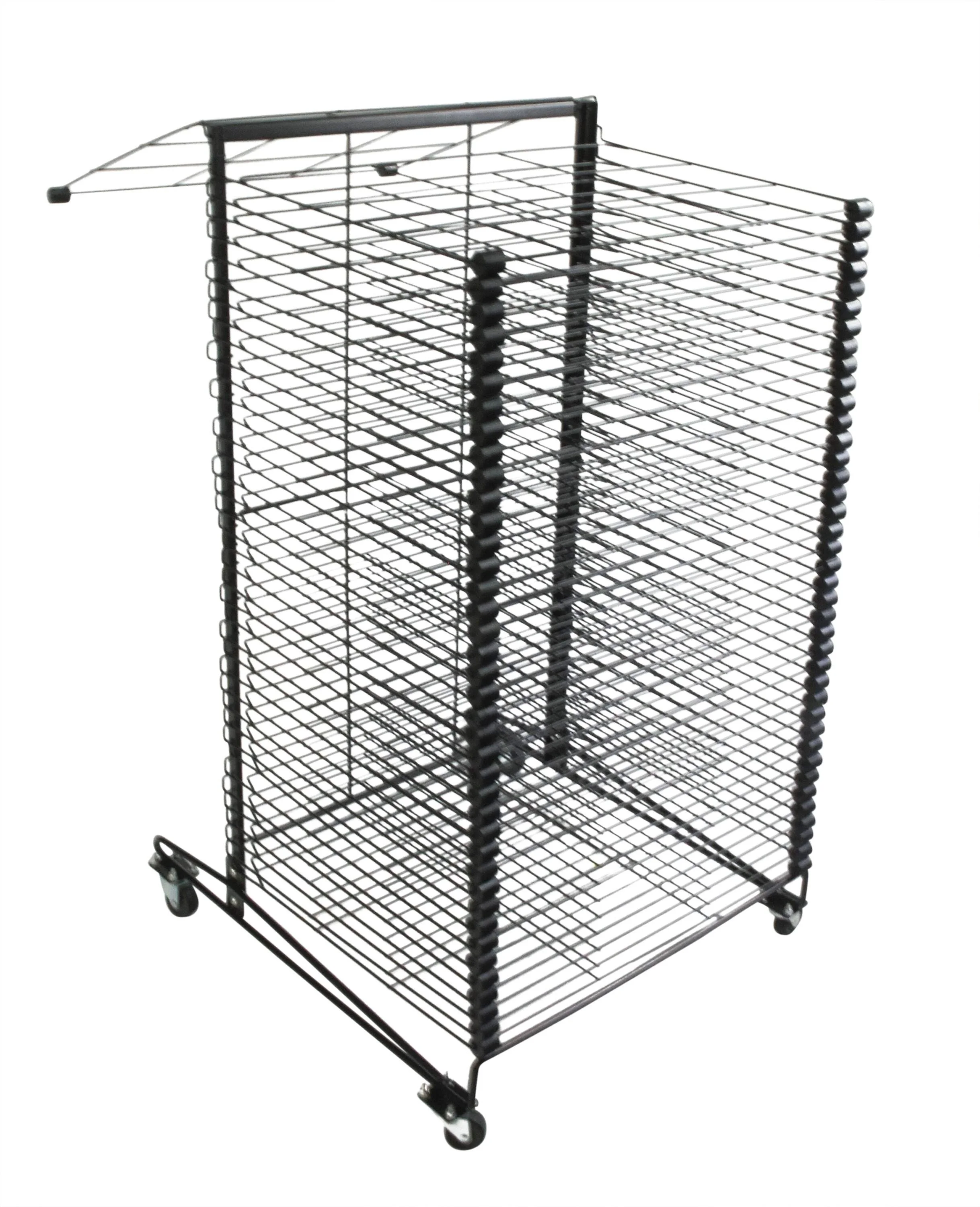 Sax Mobile Drying and Storage Rack with Wheels, 40 Shelves, Steel, 26 x 25 x 40 Inches