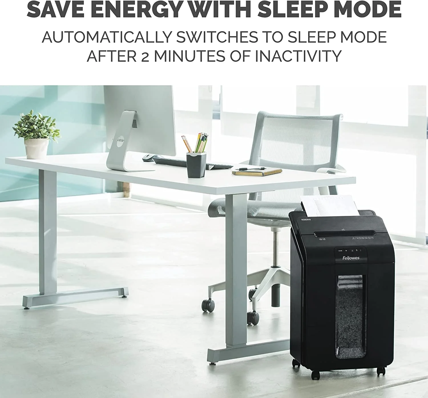 LILIUPENG AutoMax Micro-Cut 100M Commercial Office Auto Feed 2-in-1 Paper Shredder with 100-Sheet Capacity