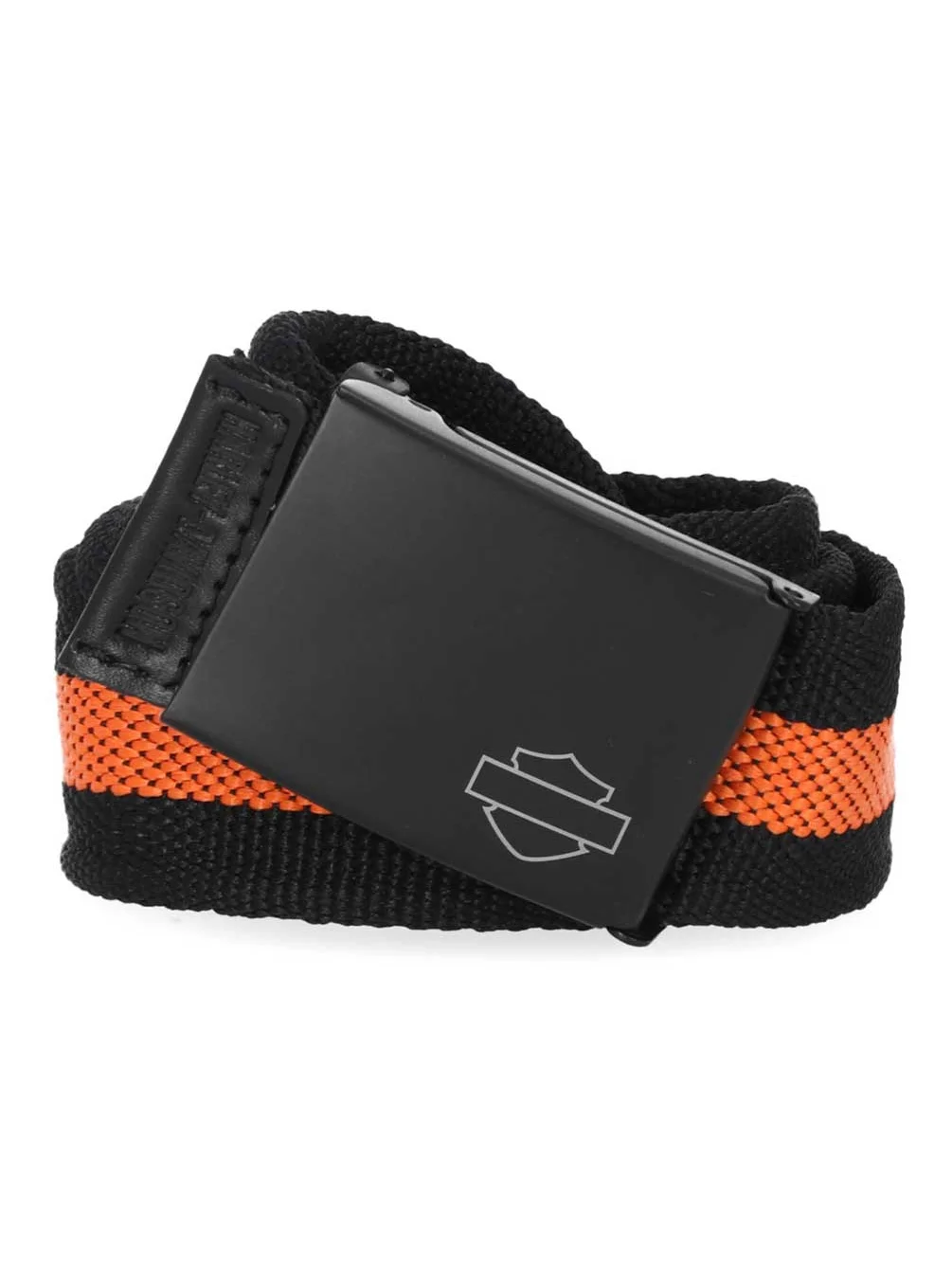 Harley-Davidson Mens Tactical Gun Metal Bar & Shield Nylon Belt w/ Orange (L/XL), Harley Davidson