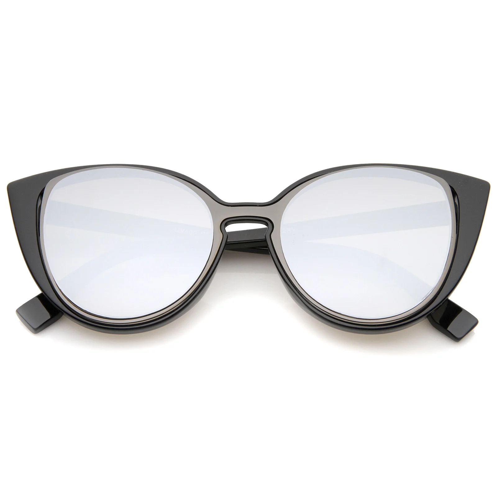 sunglassLA - Women's Open Metal Insert Colored Mirror Lens Cat Eye Sunglasses - 51mm
