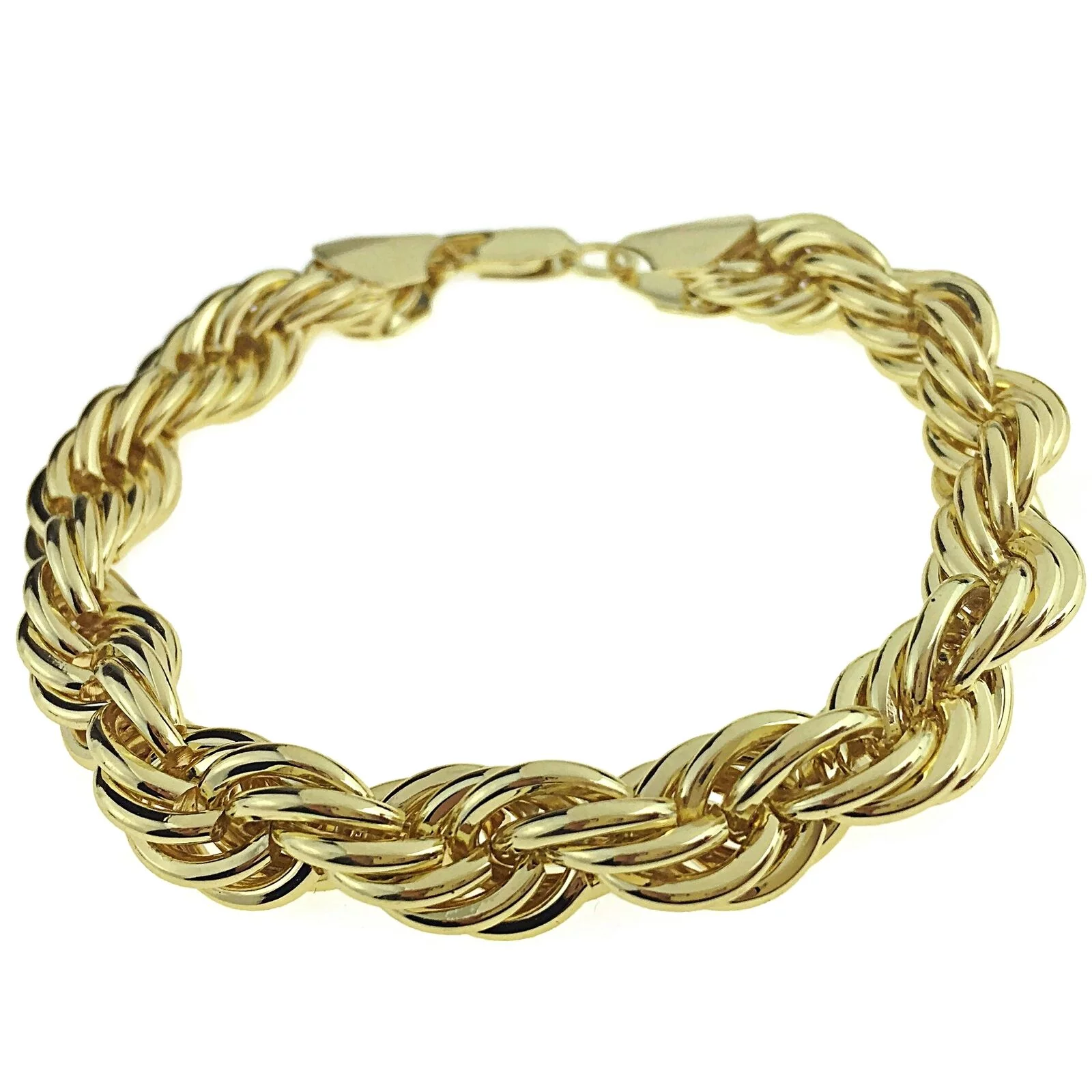 Men's Rope Bracelet Gold Finish 8.5