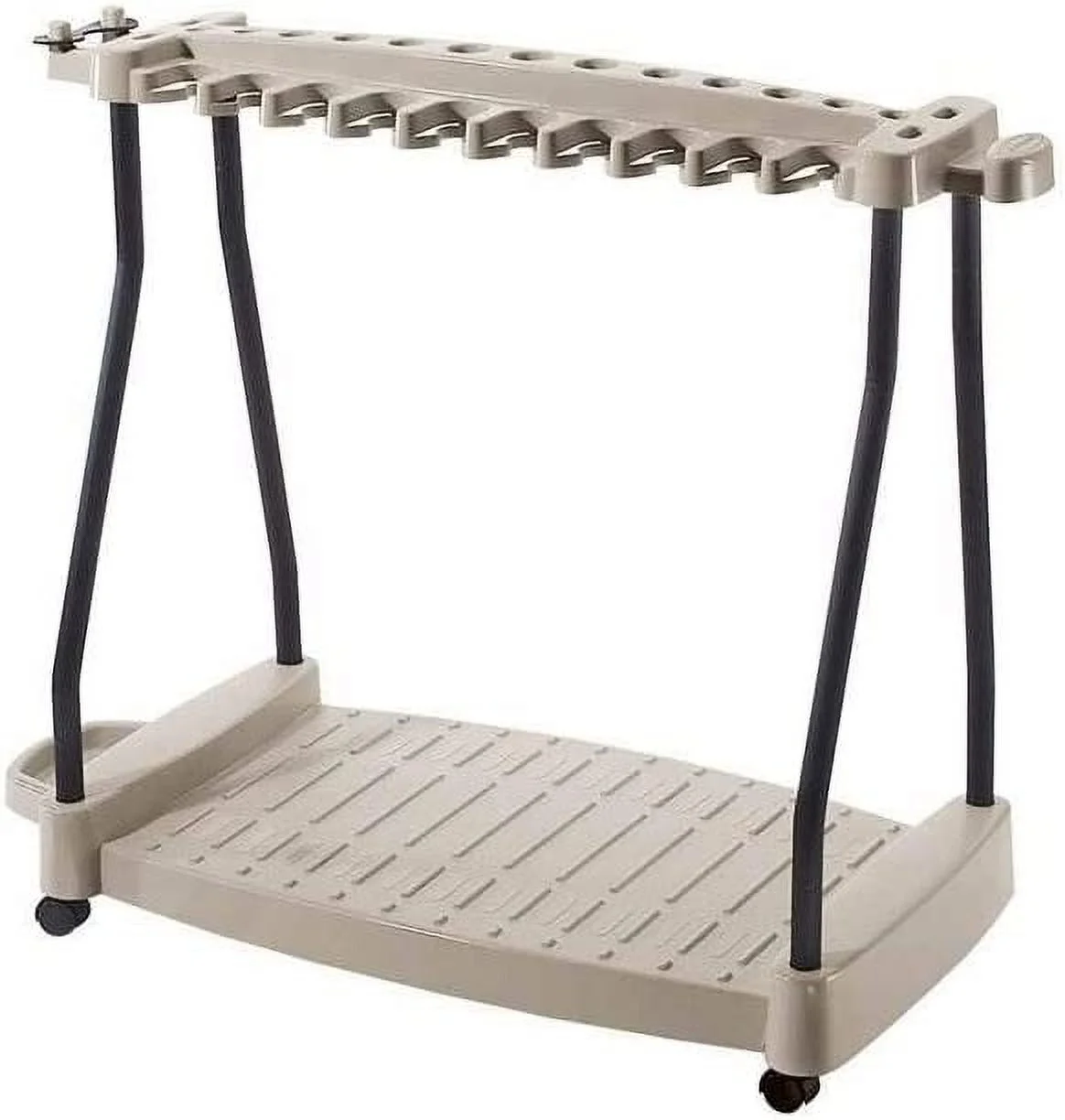 Suncast Steel Core 150 Pound Capacity Garden Rolling Tool Rack, Taupe (2 Pack)