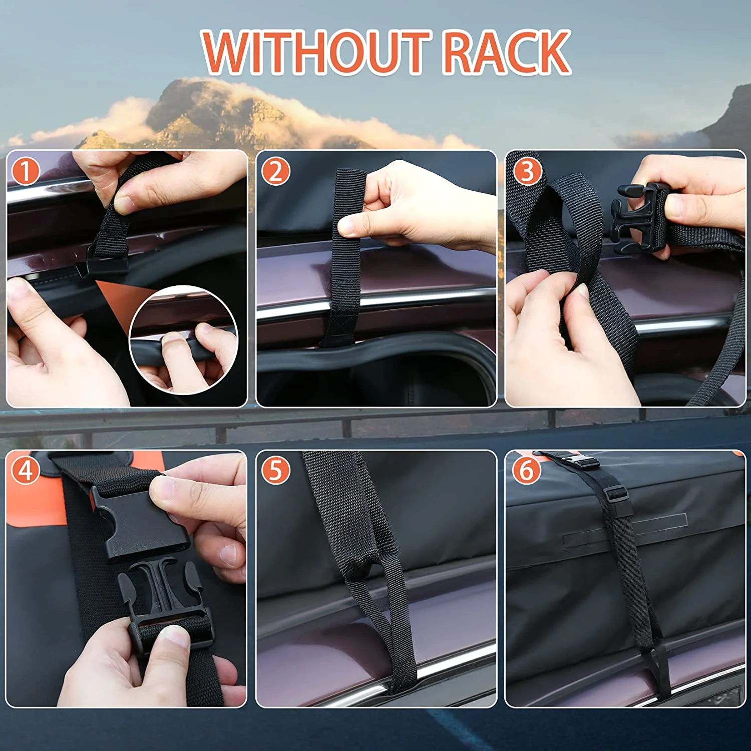 Adnoom Car Roof Bag 100% Waterproof Rooftop Cargo Carrier 21 Cubic feet Car Luggage Storage Bag Anti-Slip Mat Fits All Vehicle with/Without Rack