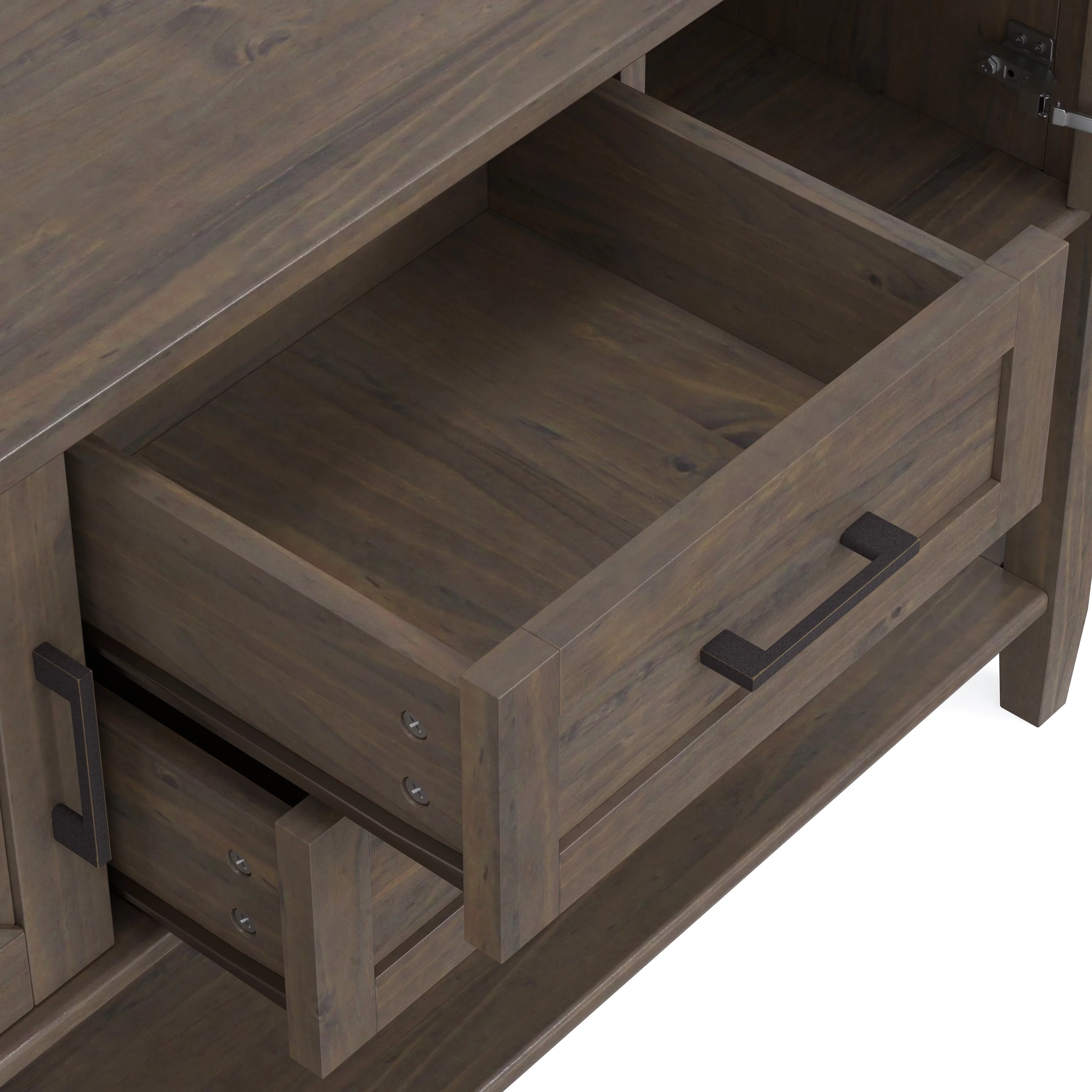 Simpli Home Ela SOLID WOOD 48 inch Wide Transitional Console Table in Smoky Brown