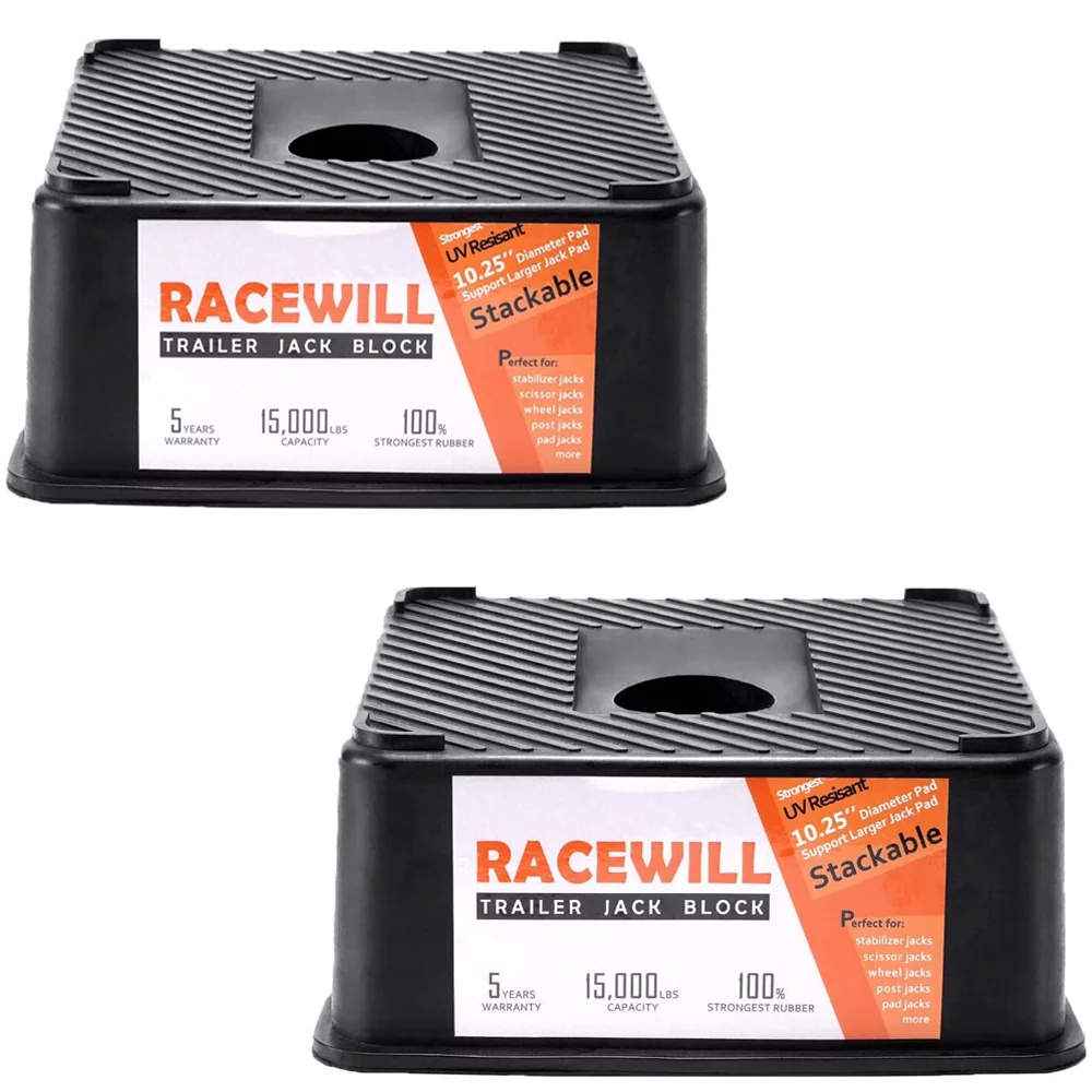 Racewill Trailer Jack Block RV Camper Stabilizer Blocks 15000 lbs Levelers - 2 Pack