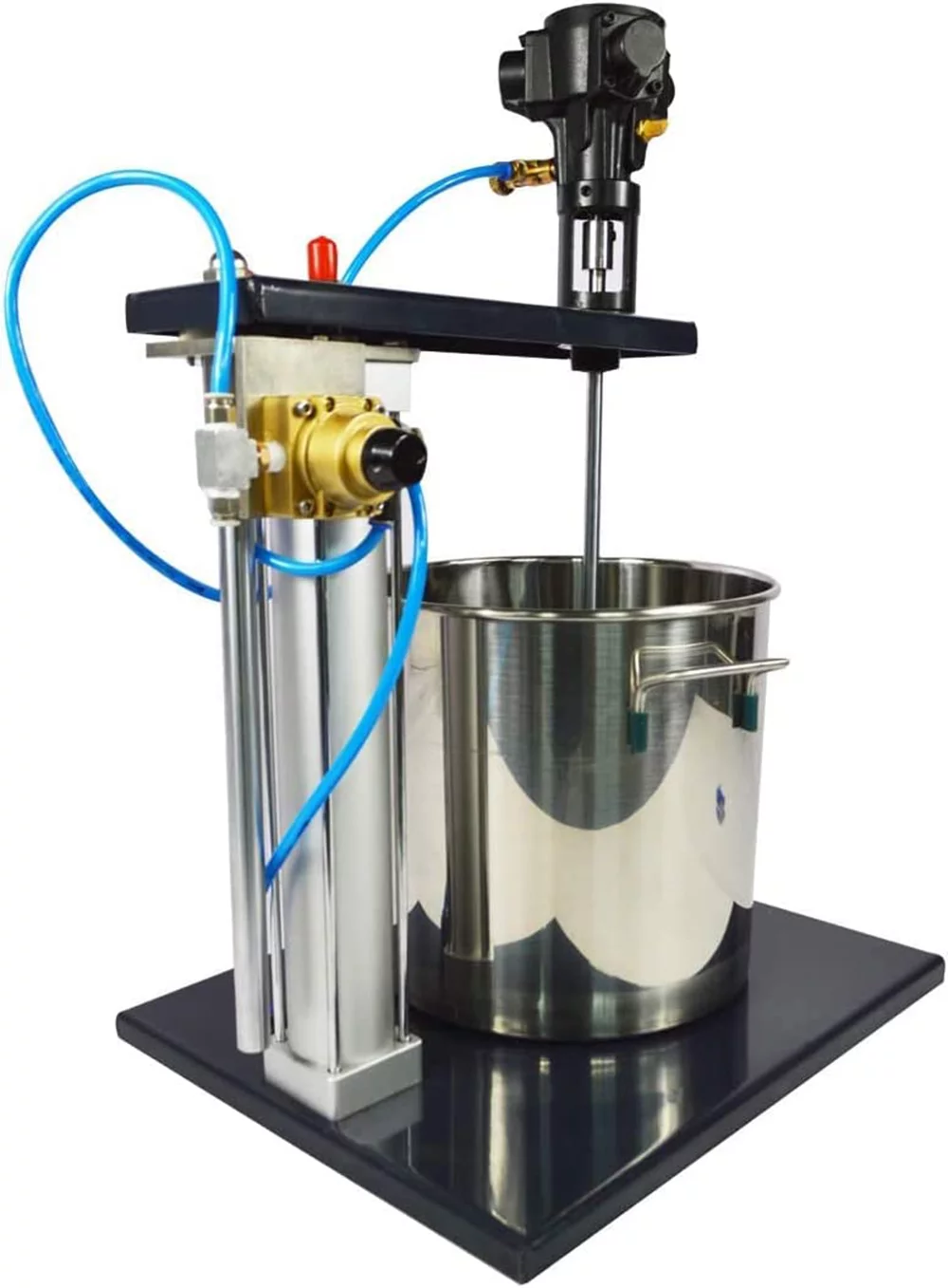 INTBUYING 5 Gallon Automatic Pneumatic Mixer Stainless Steel Tank Barrel Paint with Adjustable Stand