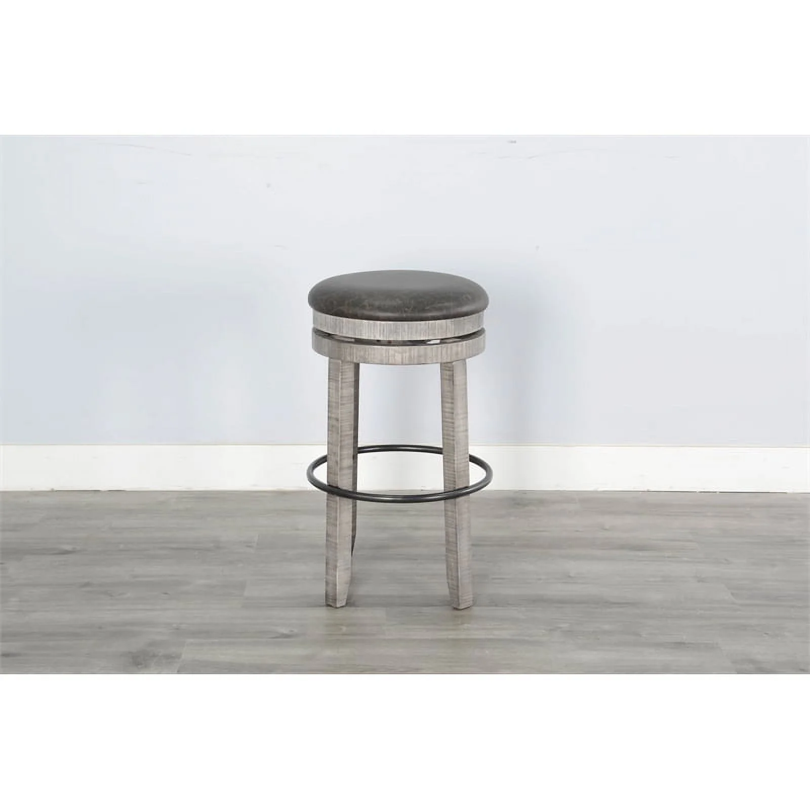 Home Bar and Swivel Bar Stools in Alpine Gray 3 Piece Set