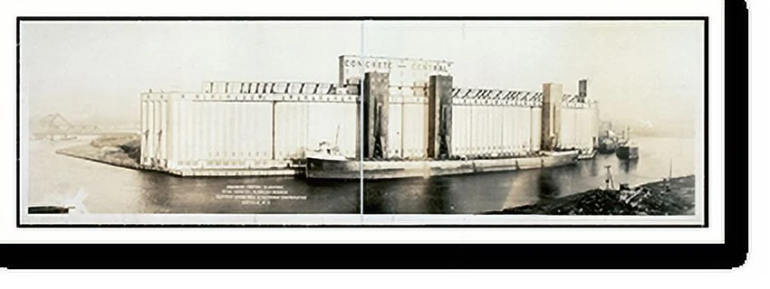 Historic Framed Print, NY Buffalo Grain Elevators 191, 36-3/8