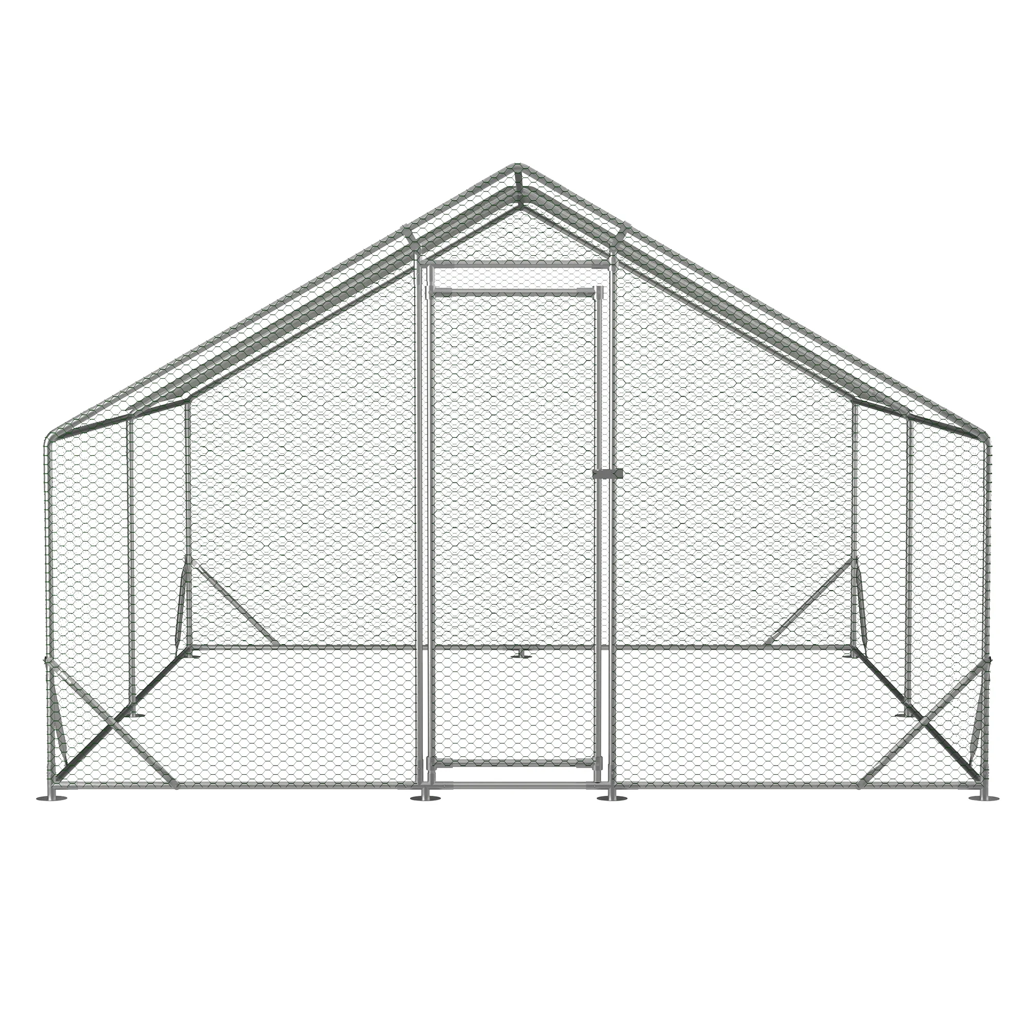 Ufurpie Large Metal Chicken Coop, Walk-in Chicken Run,Galvanized Wire Poultry Chicken Hen Pen Cage,Rabbits Duck Cages with Waterproof and Anti-Ultraviolet Cover for Outside