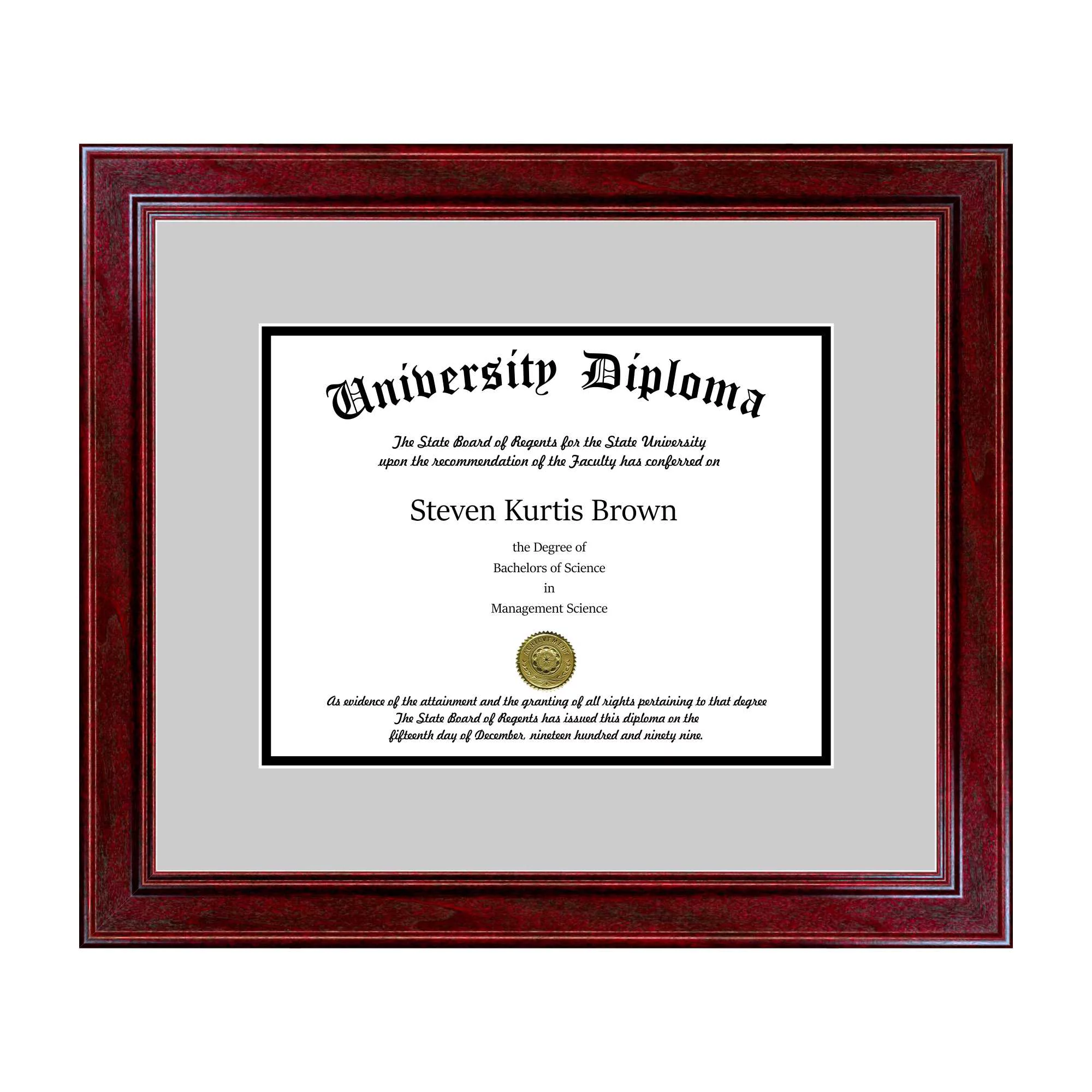 Double Diploma Frame with Double Matting for 8.5