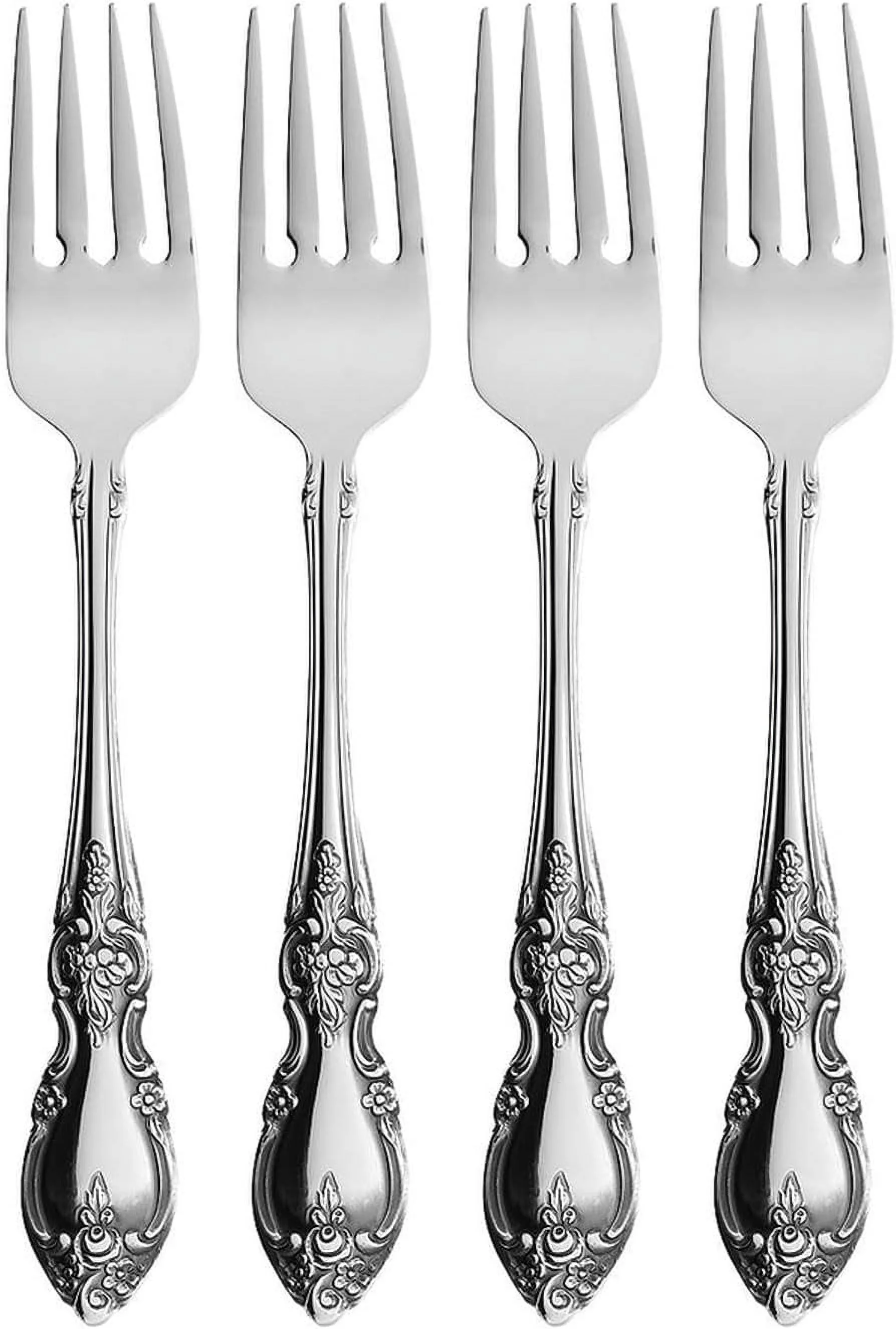 Oneida Louisiana Fine Flatware Salad Forks, Set of 4, 18/10 Stainless Steel