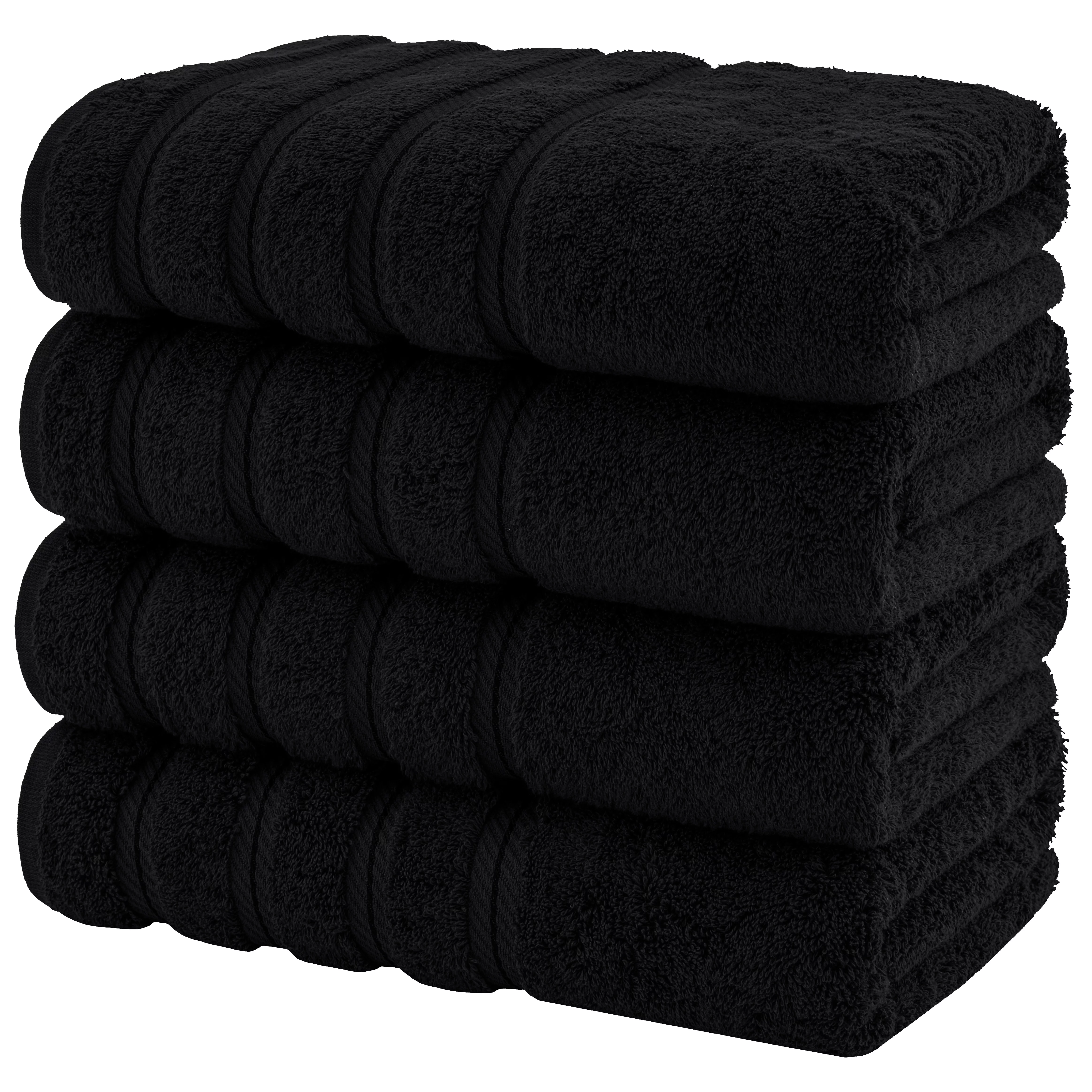 American Soft Linen Black Bath Towel Set 100% Turkish Cotton Towels for Bathroom 4 Piece