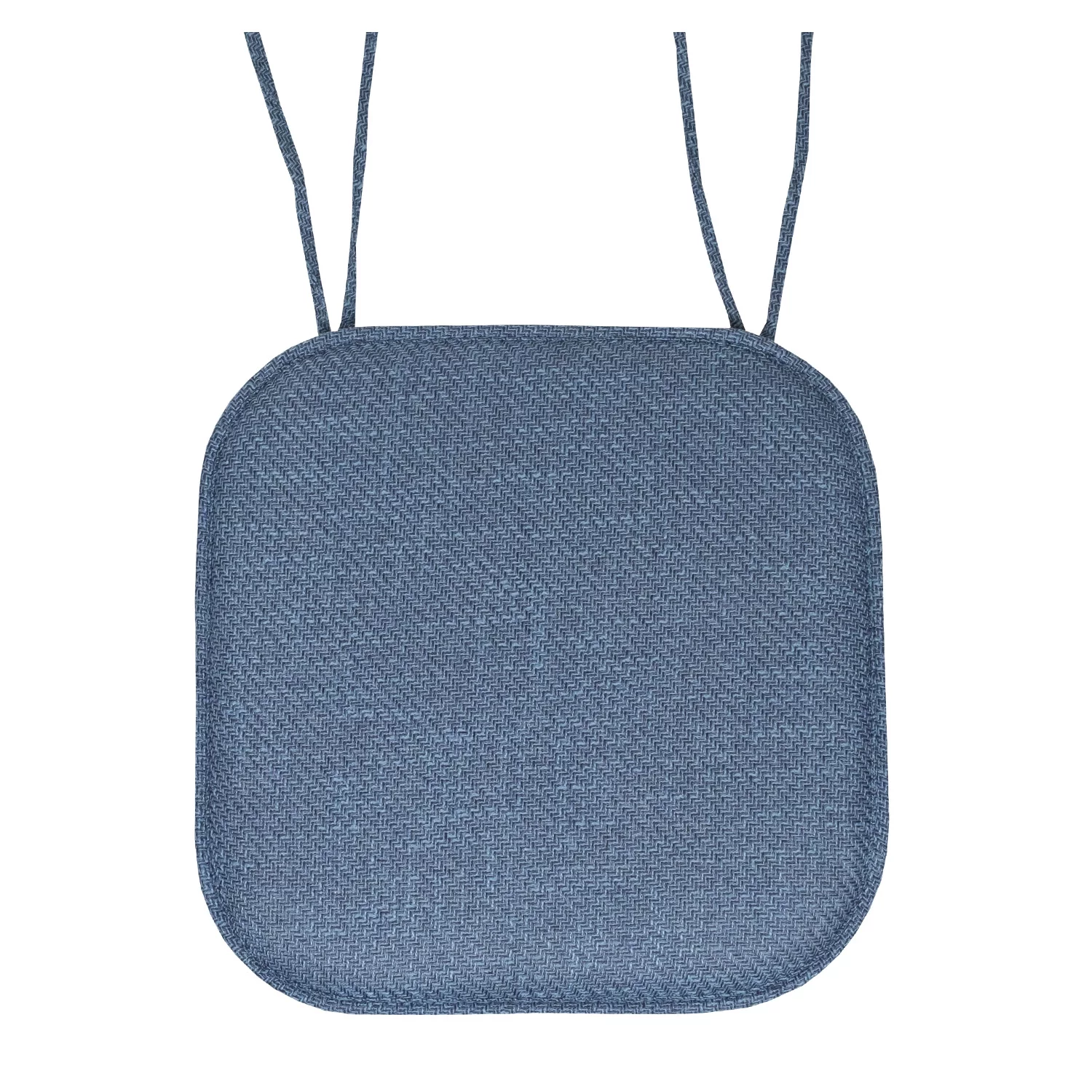 Herringbone Memory Foam 16 x 16 Chair Pad With Ties Blue 4 Pack