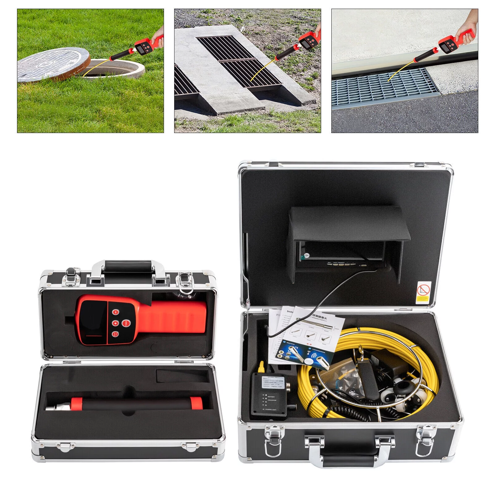 512HZ Sewer Camera with Locator Pipe Inspection Camera with 165ft Cable 7