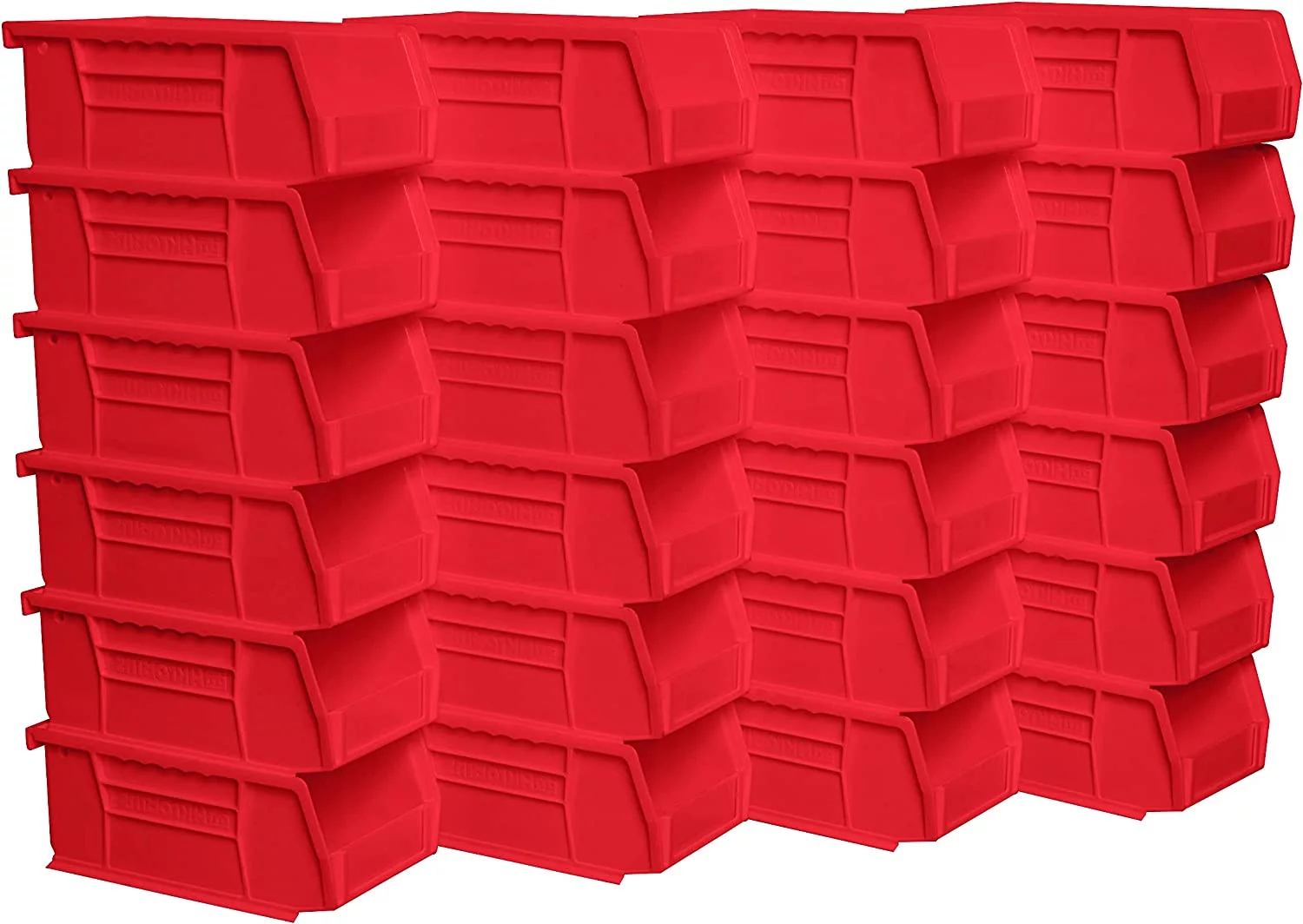 (24 Count) Akro-Mils 330220 Red Plastic Storage Bins, 4-1/8