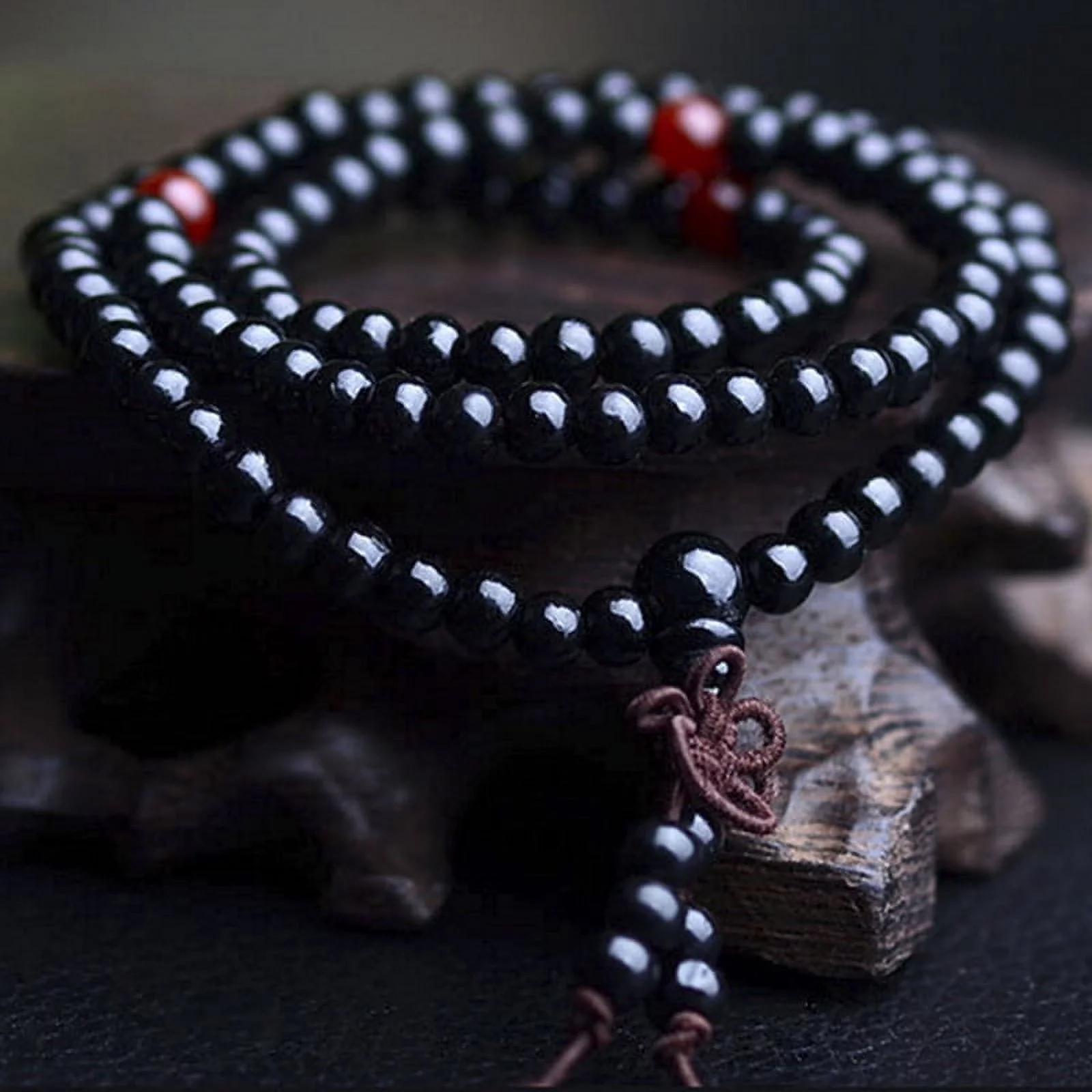 Sandalwood Tibetan Buddhism Mala Sandal Prayer Beads 108 Beads Bracelet Necklace