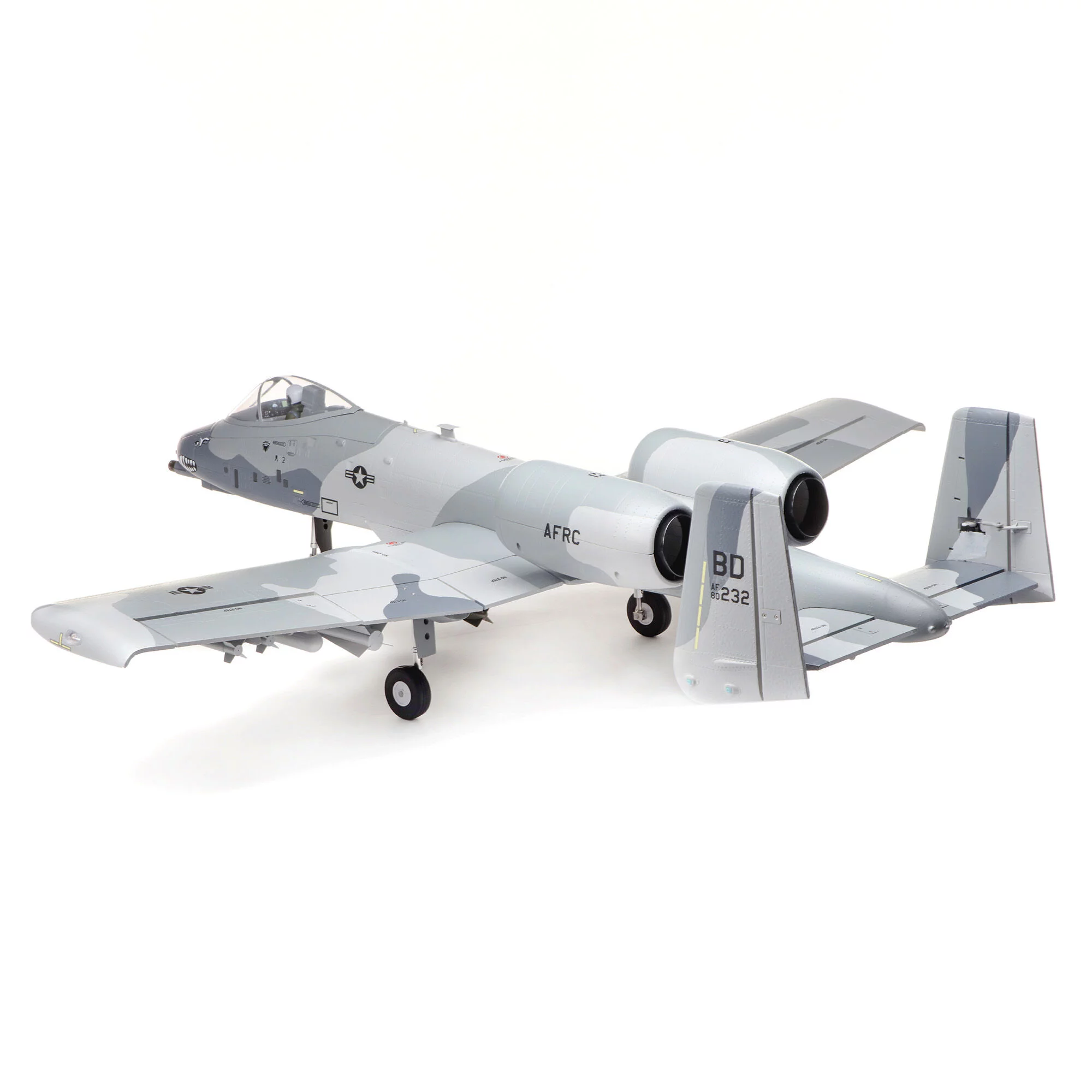 E-flite RC Airplane A-10 Thunderbolt II Twin 64mm EDF BNF Basic Transmitter Battery and Charger Not Included with AS3X and SAFE Select EFL011500 Airplanes B&F Electric