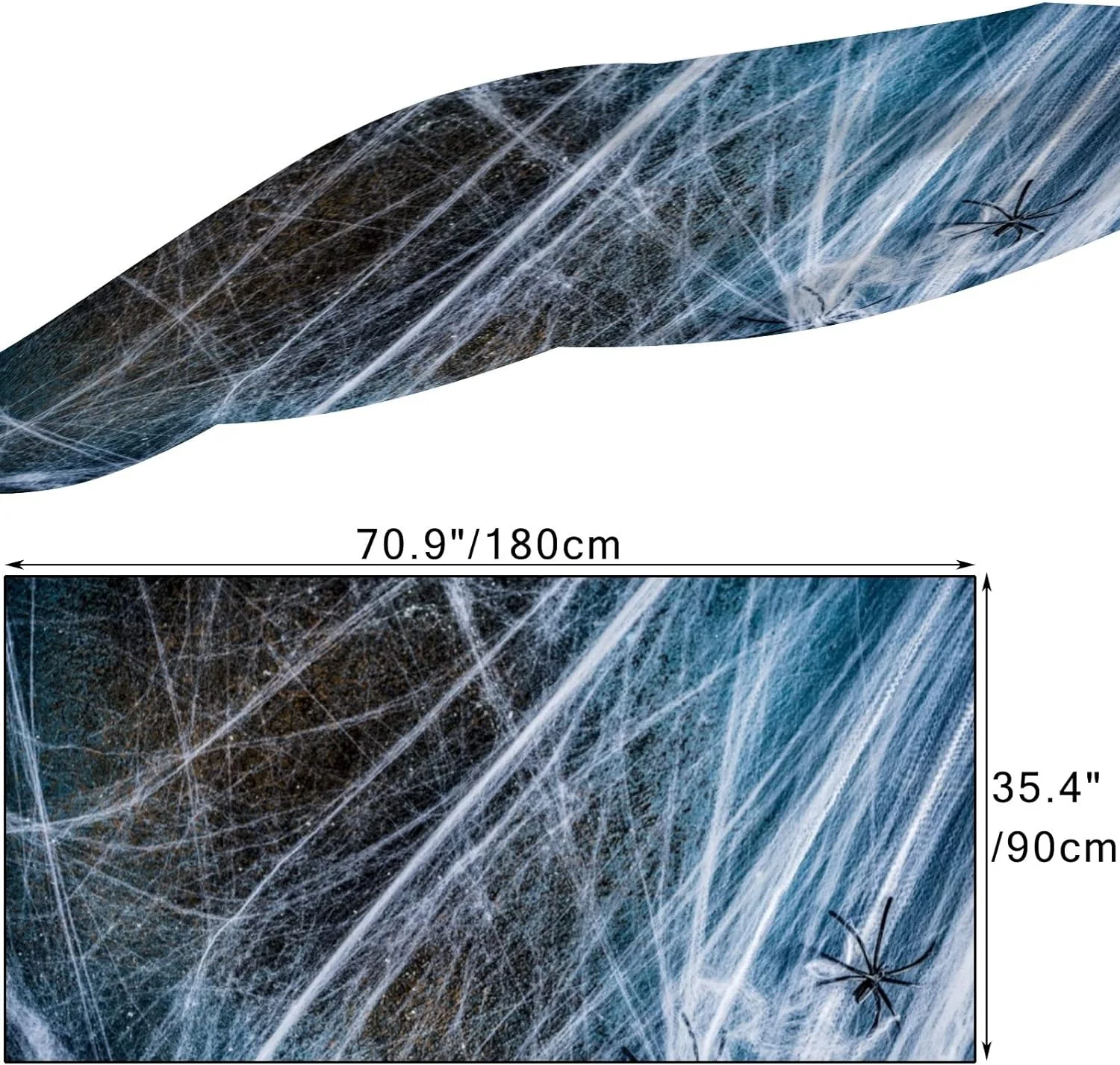 Dreamtimes Halloween Cobwebs Long Silk Neck Scarf Lightweight Shawl Wrap Scarves for Women Girls