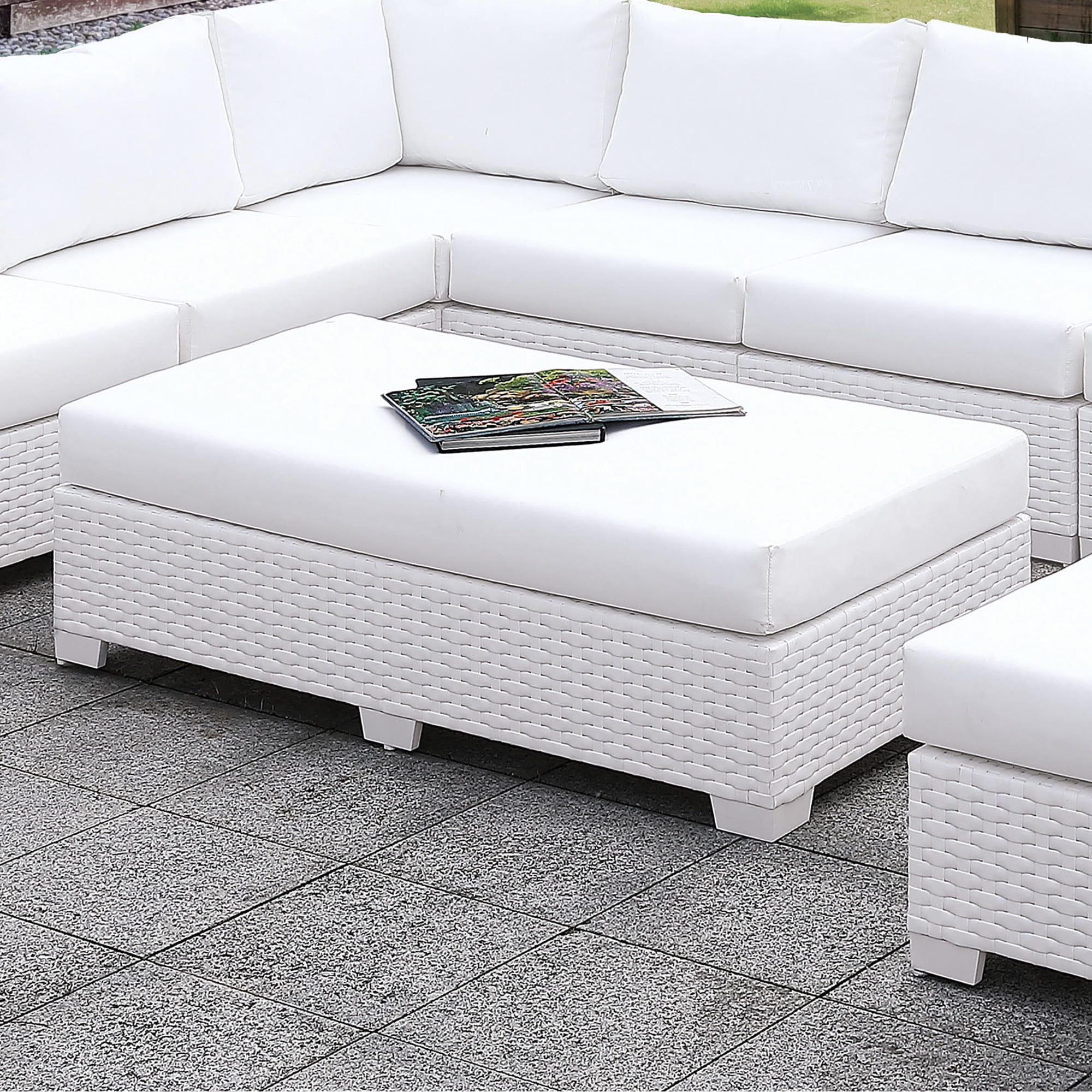 Arthur Modular UV and Water Resistant Outdoor Bench, White