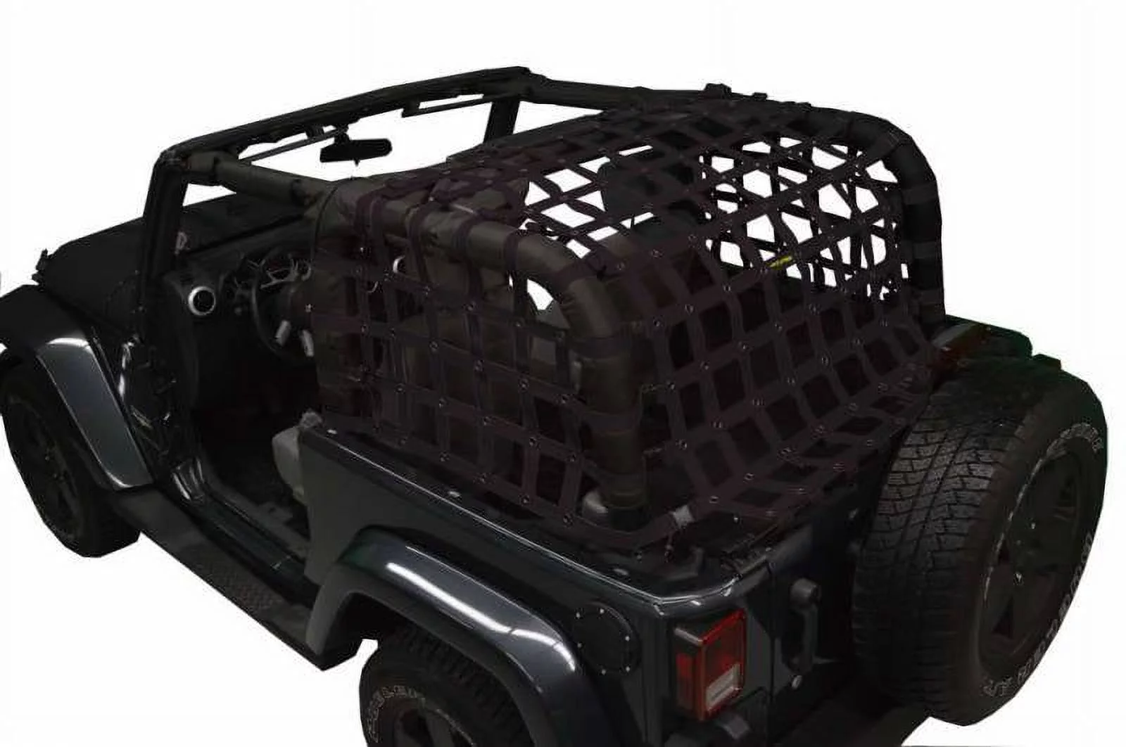Dirtydog 2007-2018 Fits Jeep Wrangler JK 2 door Netting with Cargo Sides Black J2NN07RCBK