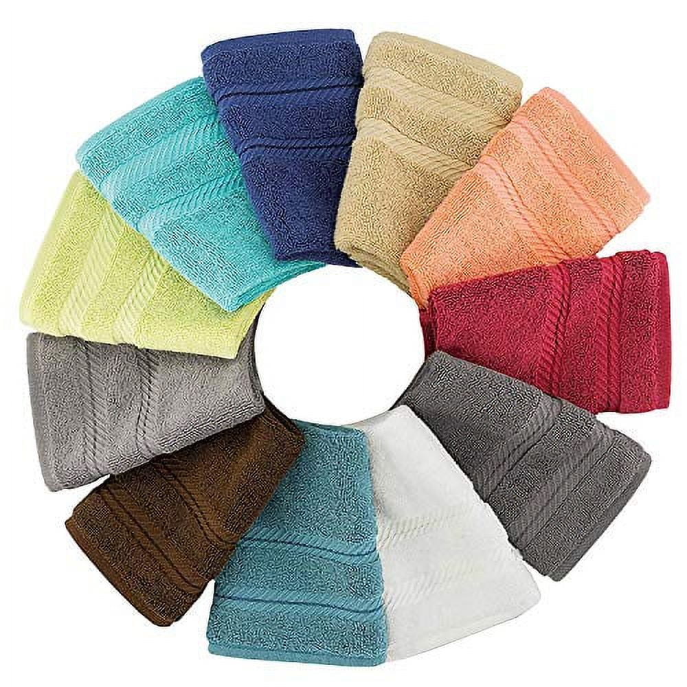 American Soft Linen 4 Piece 100% Turkish Cotton Washcloth Set, Lemon Yellow)