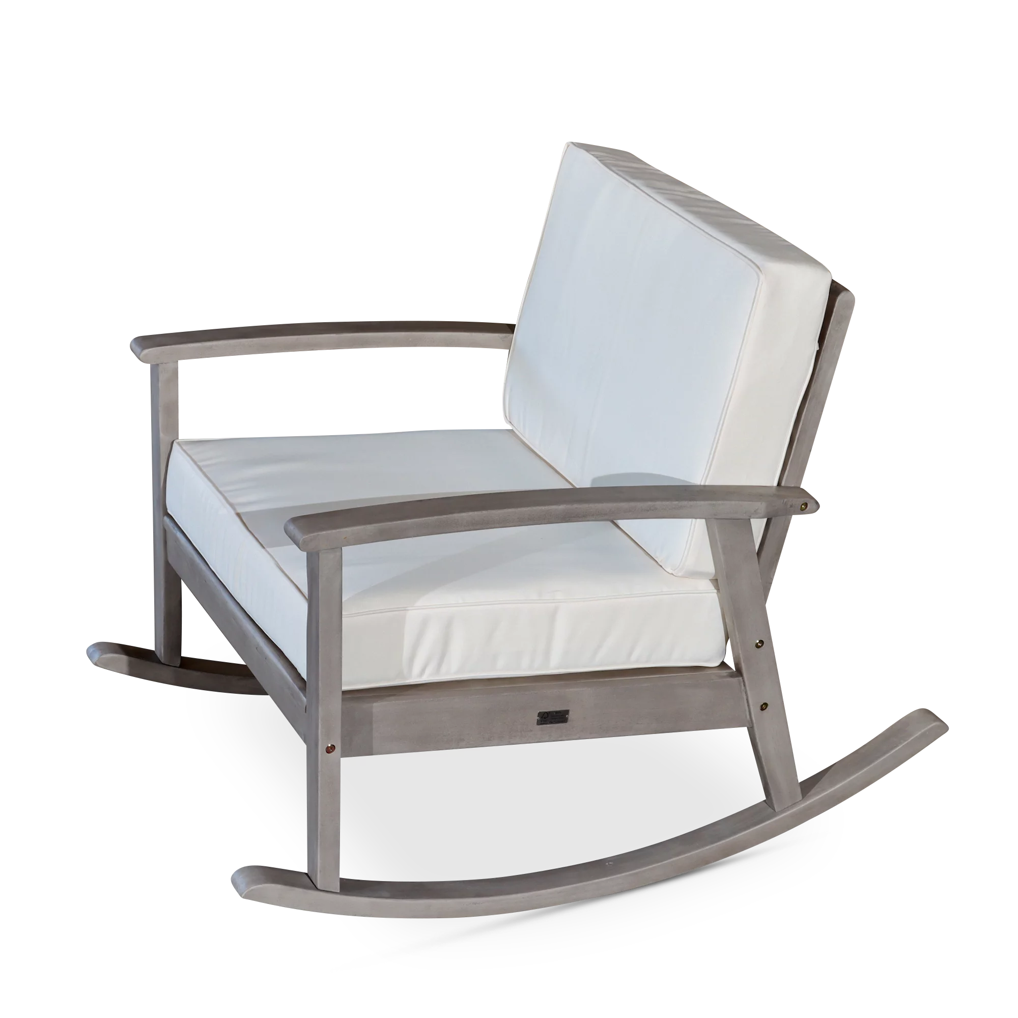 DTY Outdoor Living Longs Peak Eucalyptus Deep Seat Rocker with Cushions